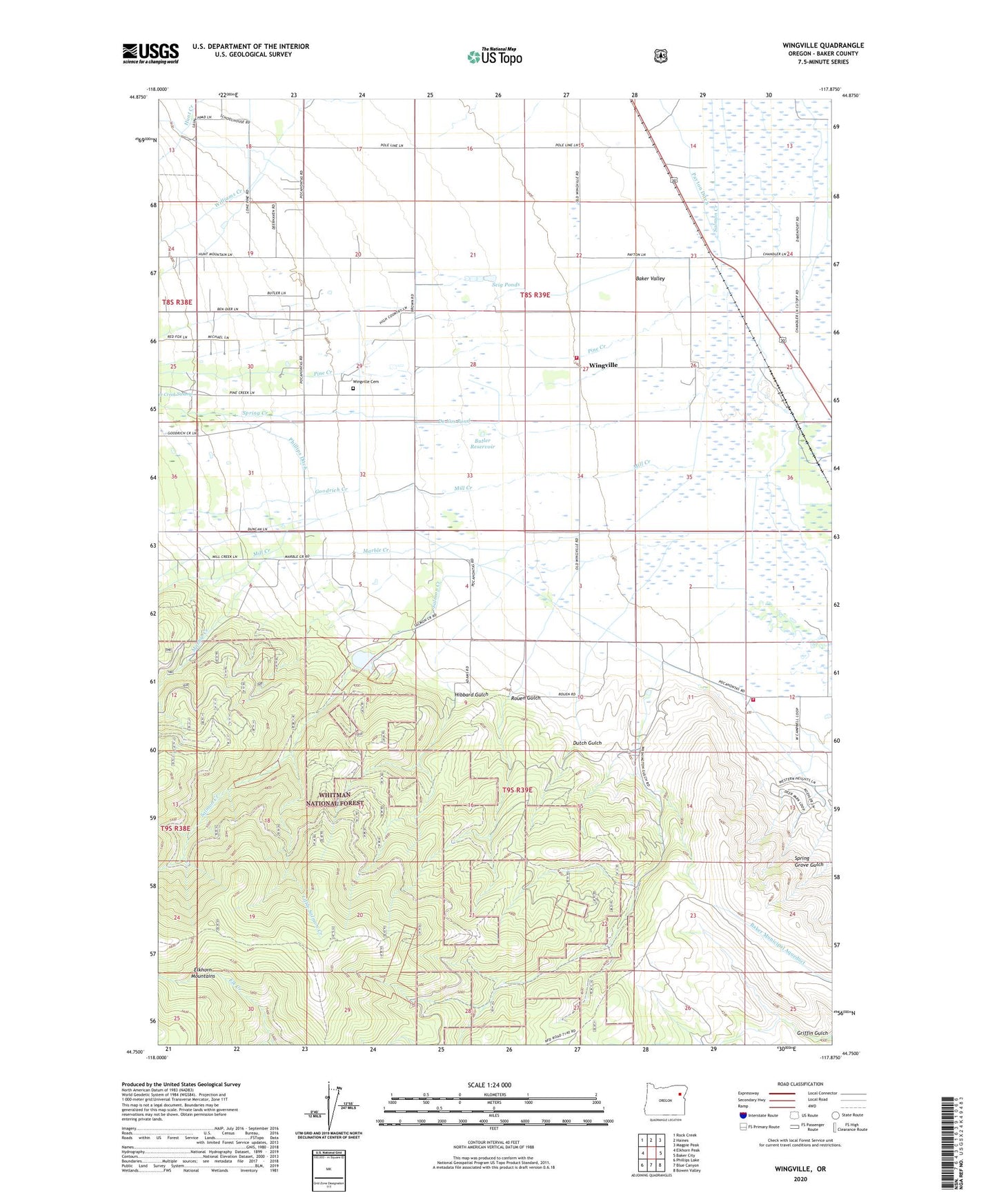 Wingville Oregon US Topo Map Image