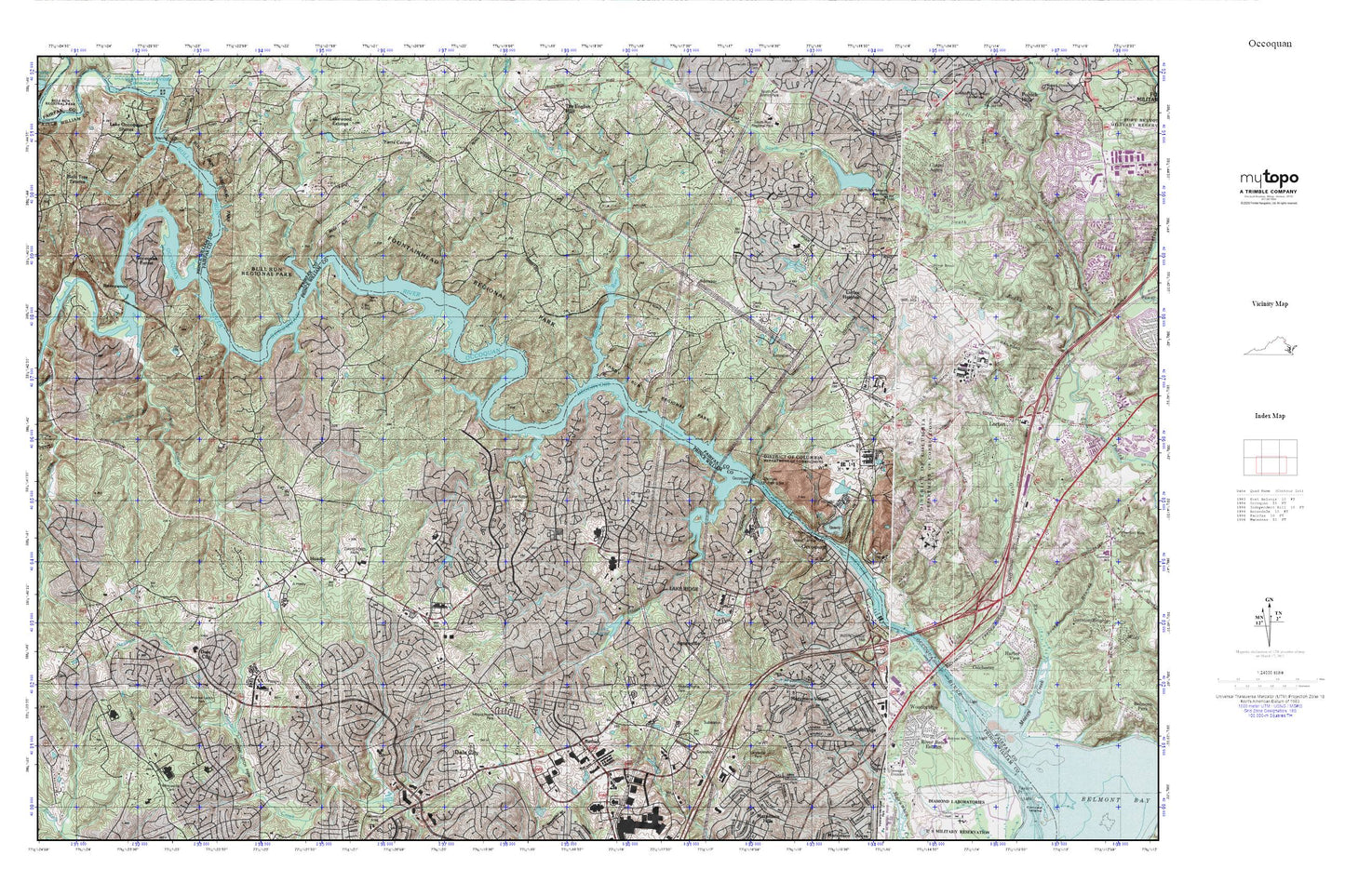 Occoquan MyTopo Explorer Series Map Image