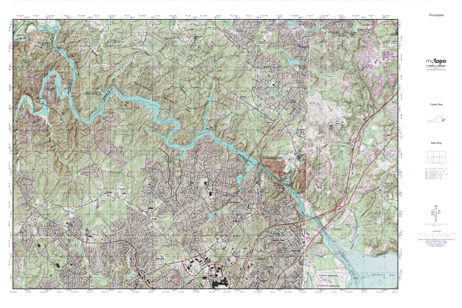 Occoquan MyTopo Explorer Series Map Image