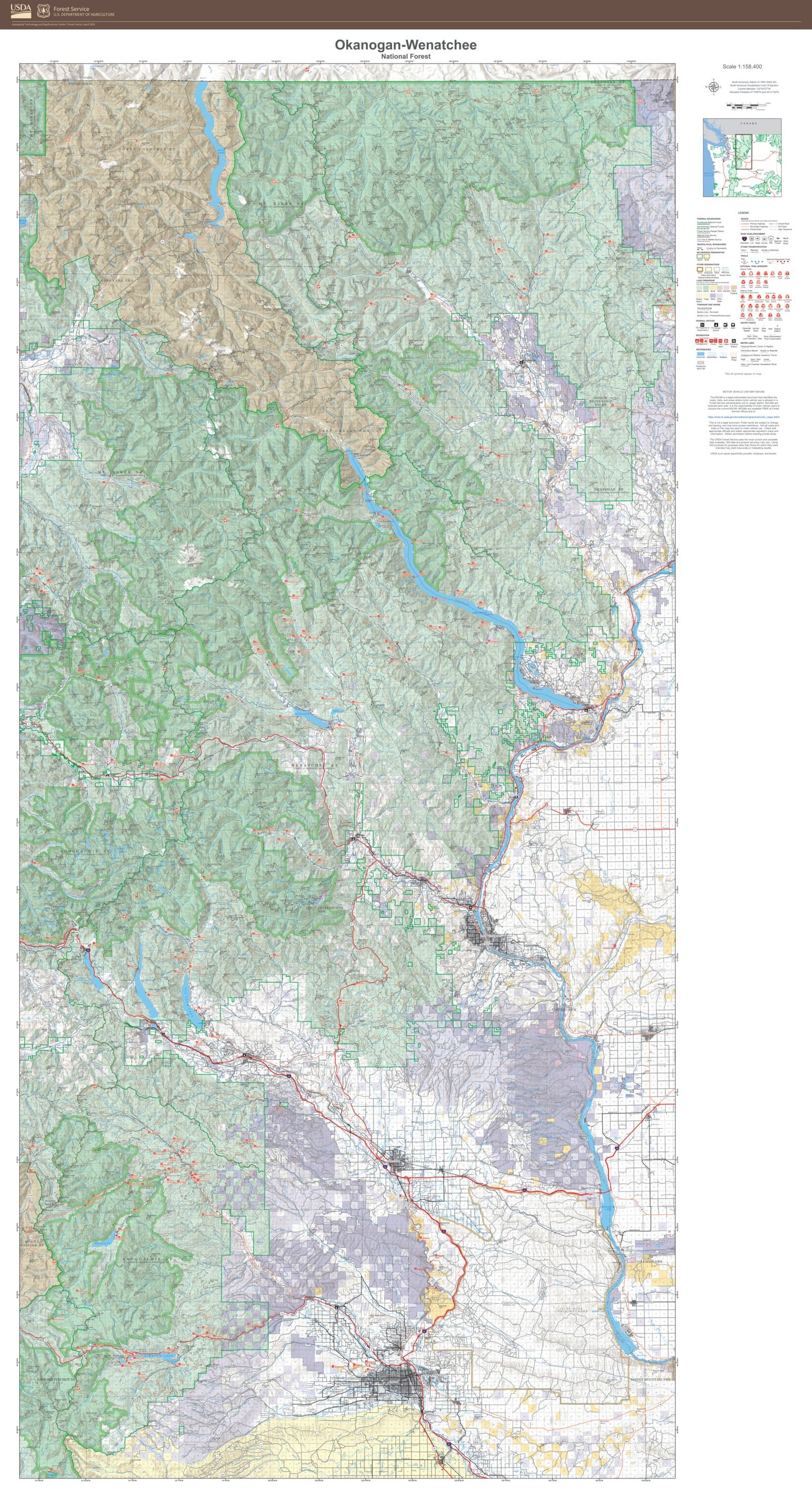 Okanogan-Wenatchee National Forest Map