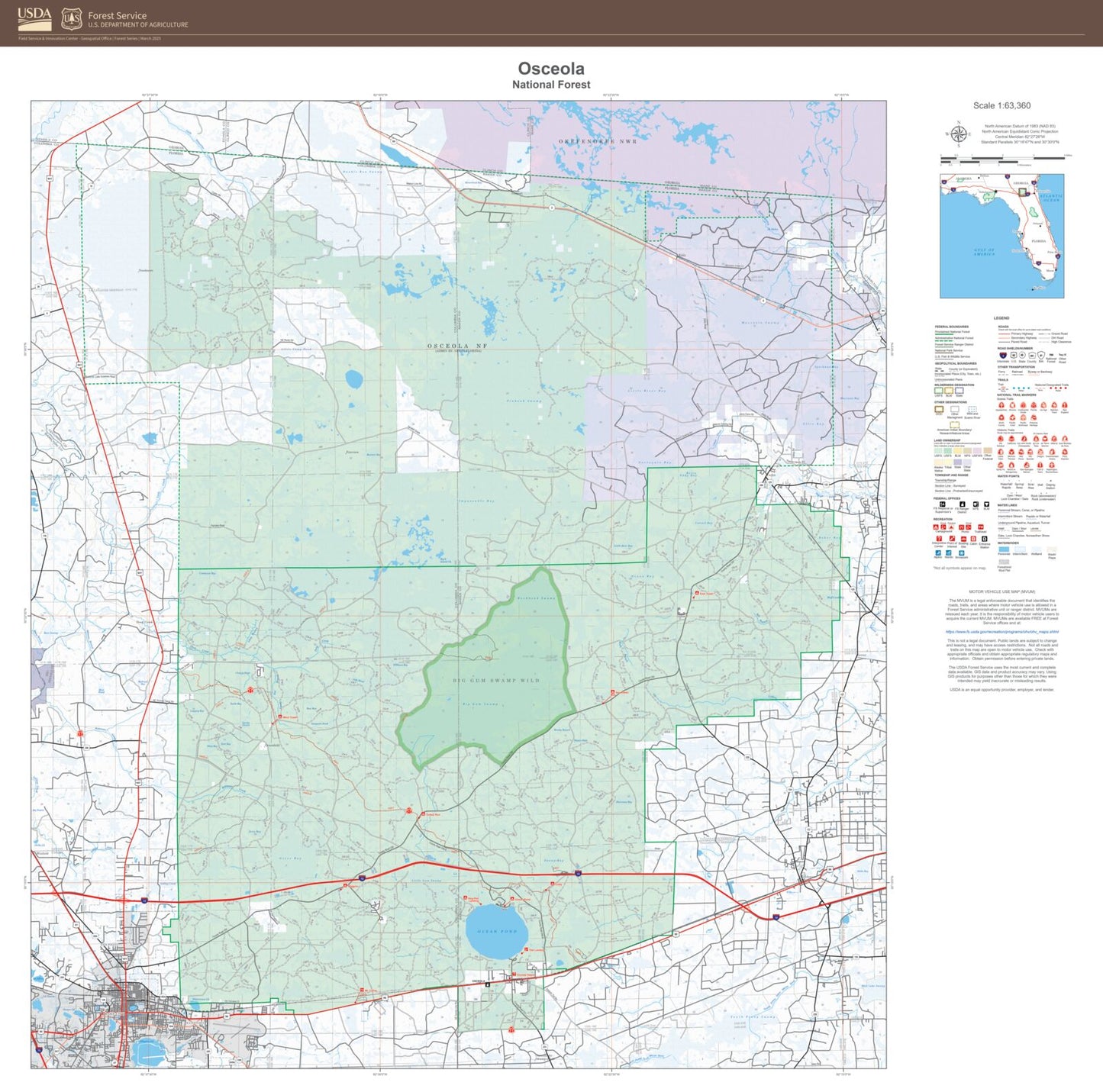 Osceola National Forest Map