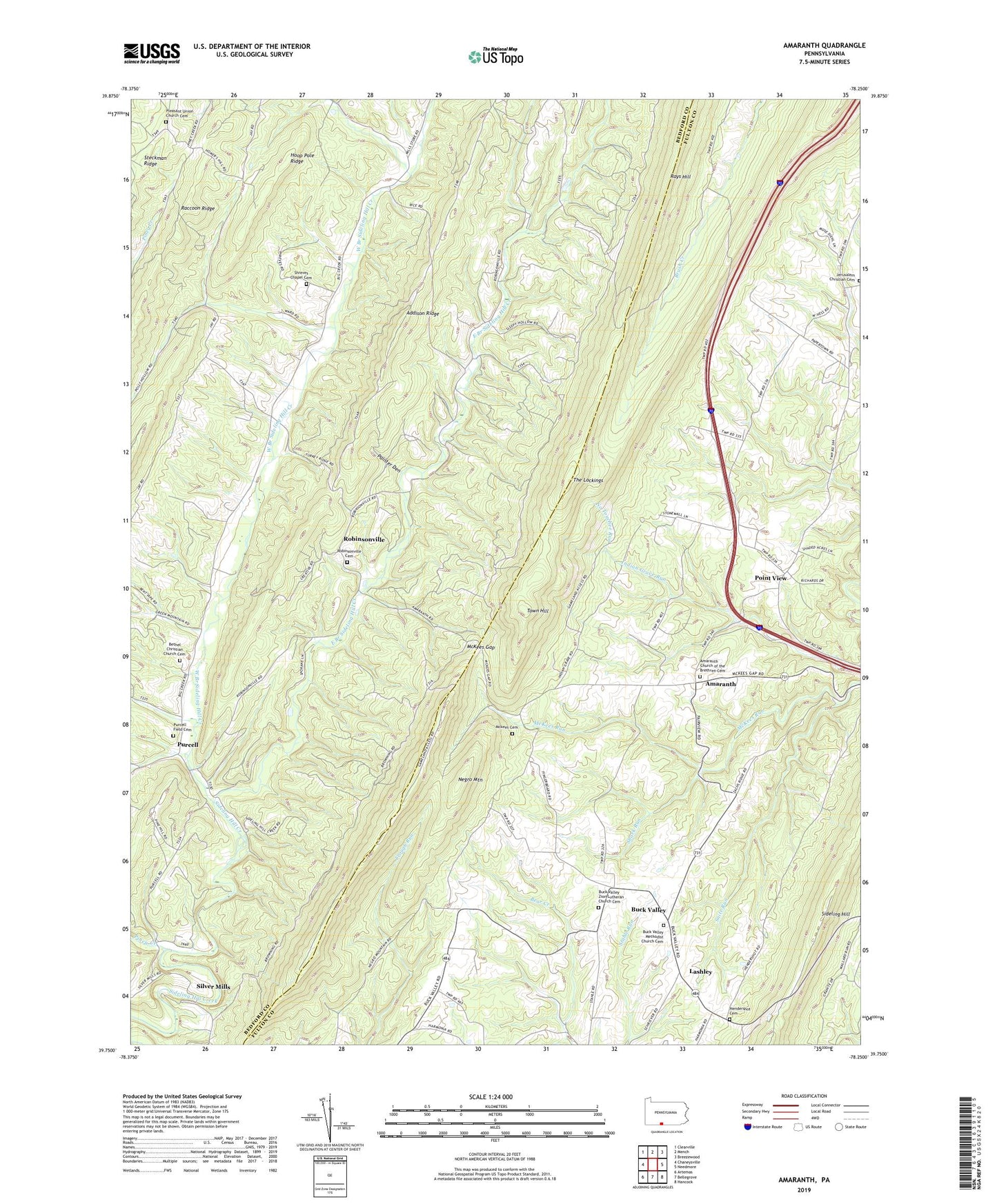 Amaranth Pennsylvania US Topo Map Image