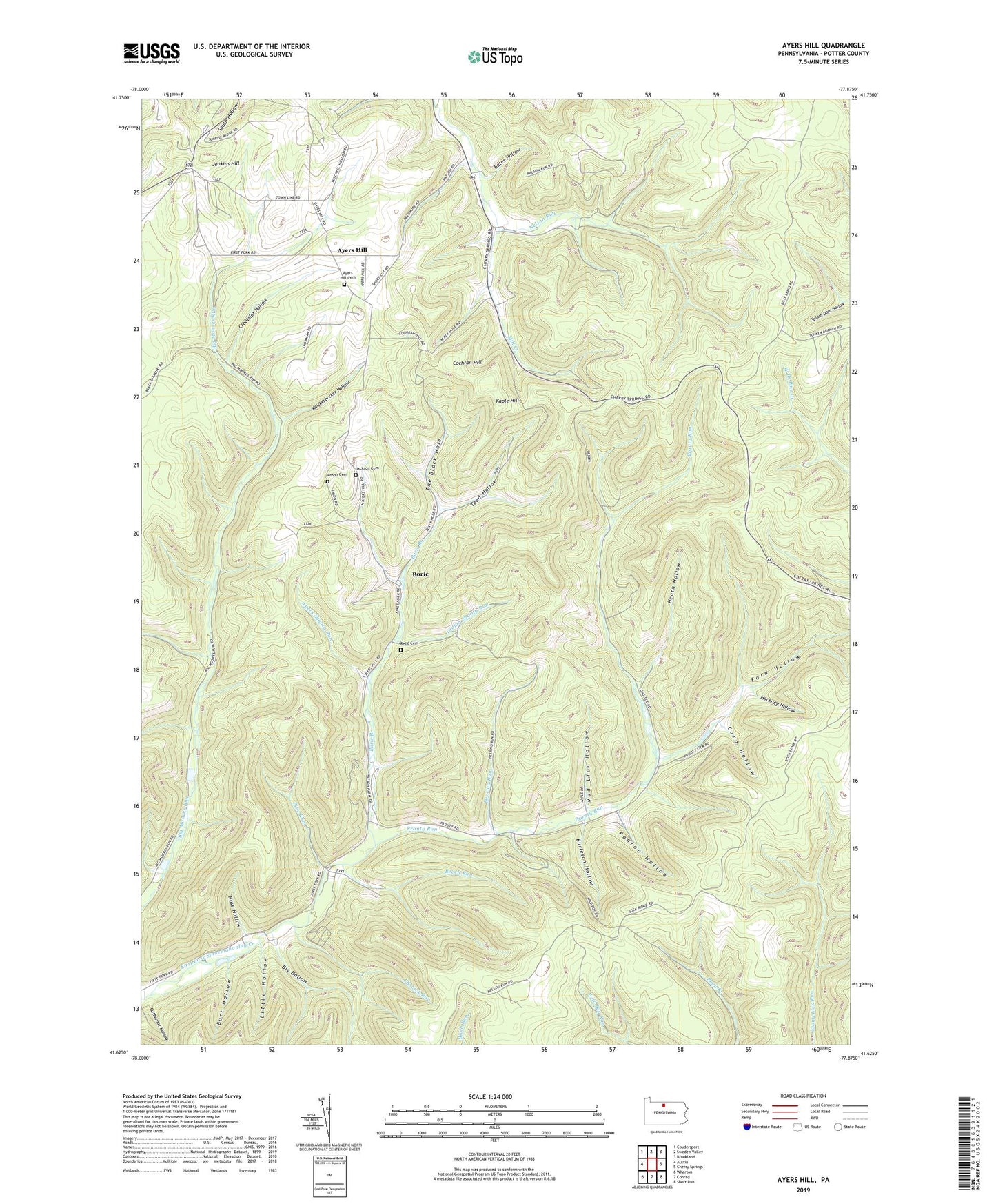 Ayers Hill Pennsylvania US Topo Map Image