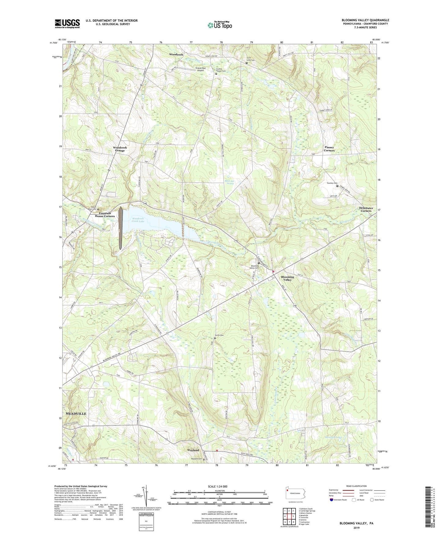 Blooming Valley Pennsylvania US Topo Map Image