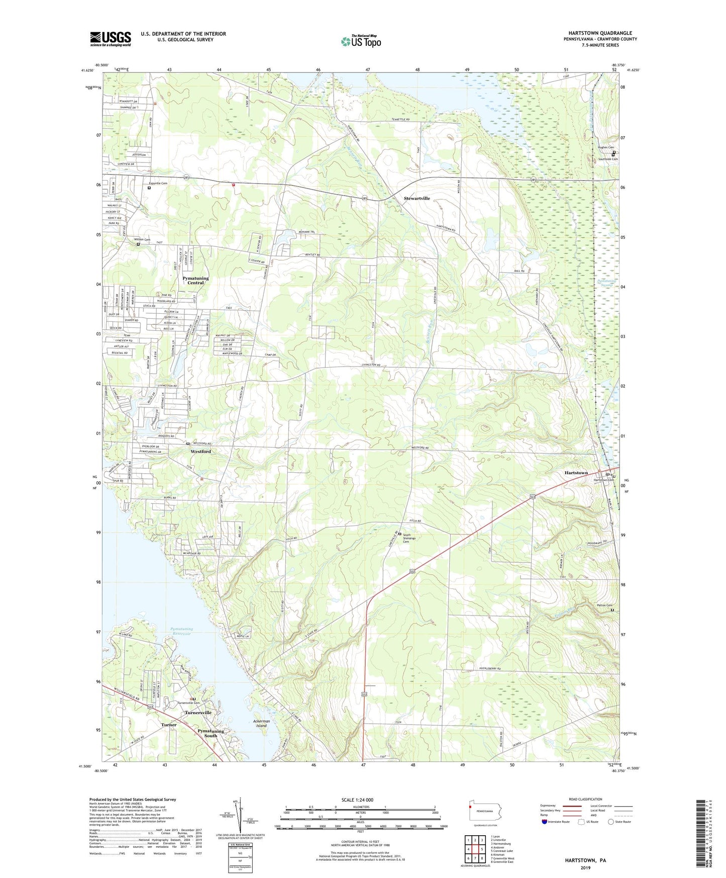 Hartstown Pennsylvania US Topo Map Image