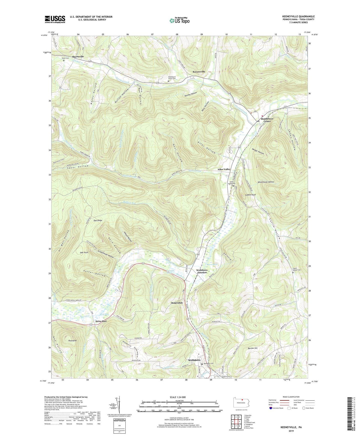 Keeneyville Pennsylvania US Topo Map Image