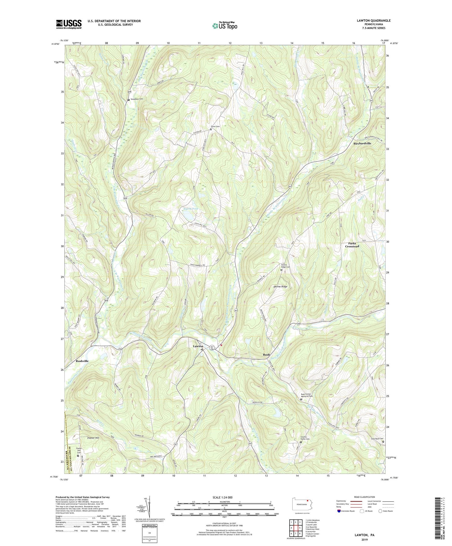 Lawton Pennsylvania US Topo Map Image