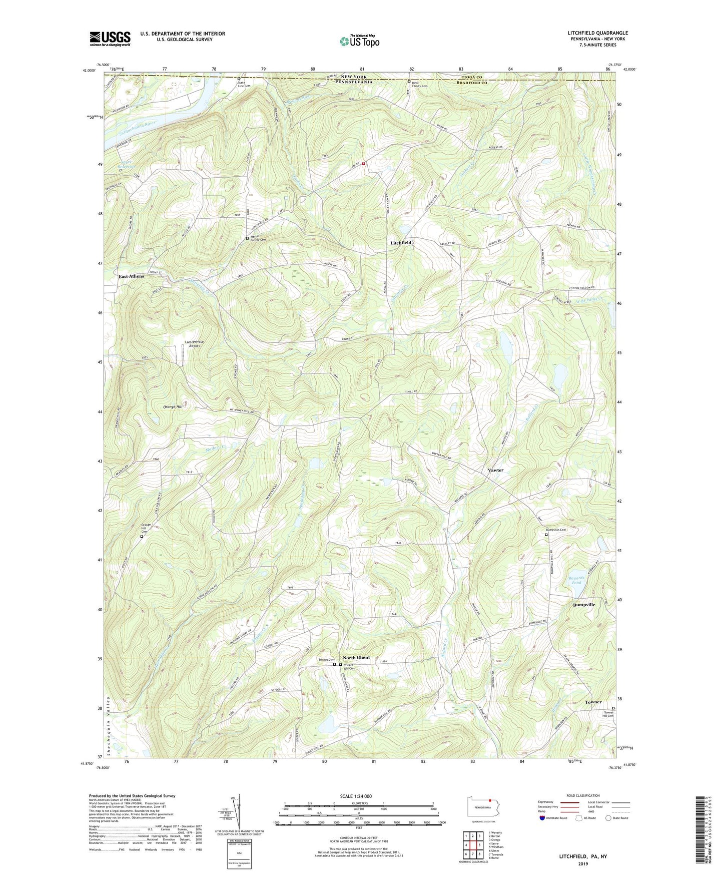 Litchfield Pennsylvania US Topo Map Image