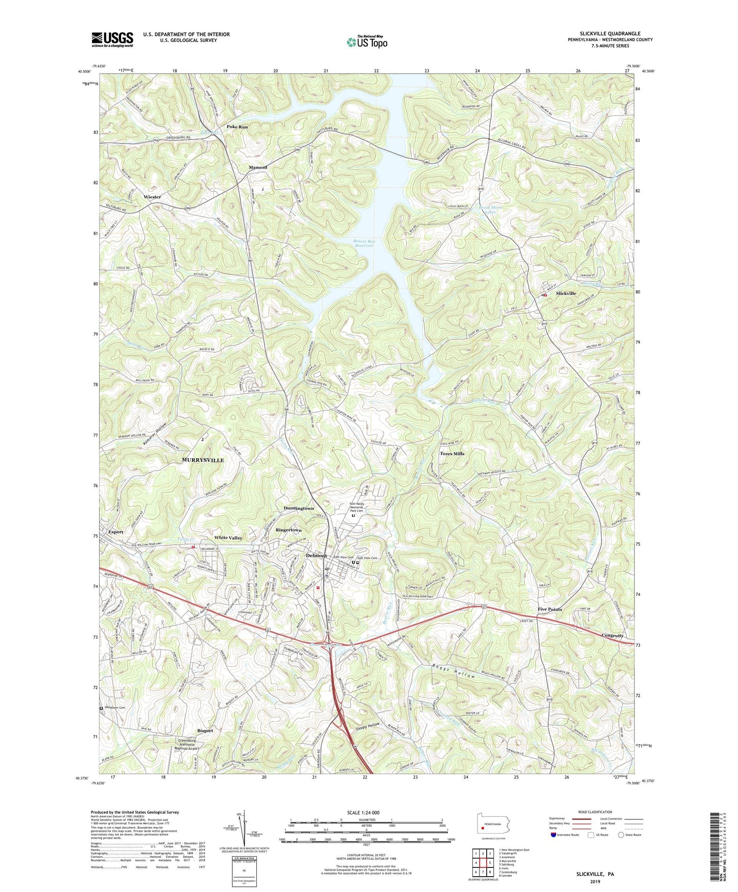 Slickville Pennsylvania US Topo Map Image