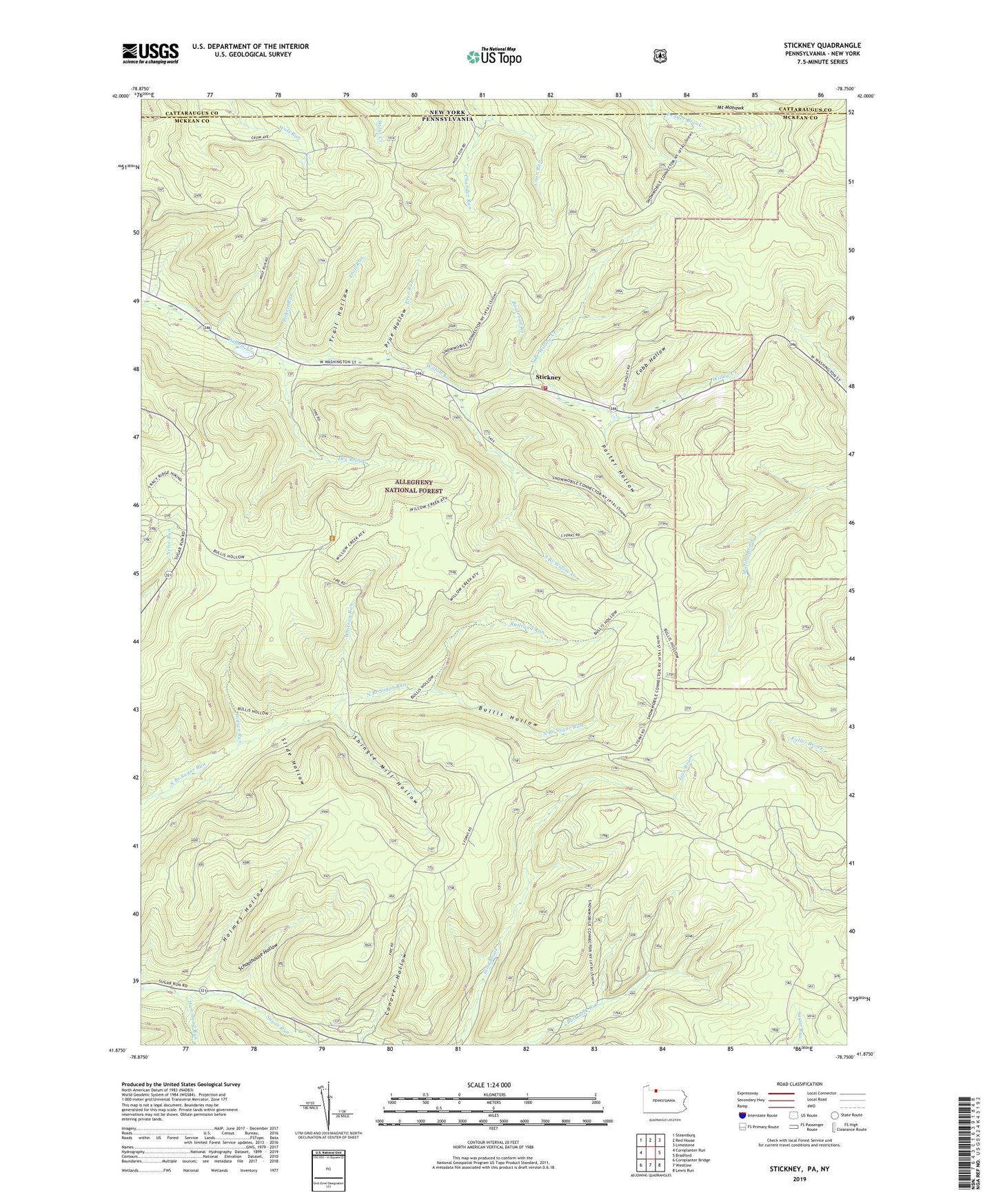Stickney Pennsylvania US Topo Map Image