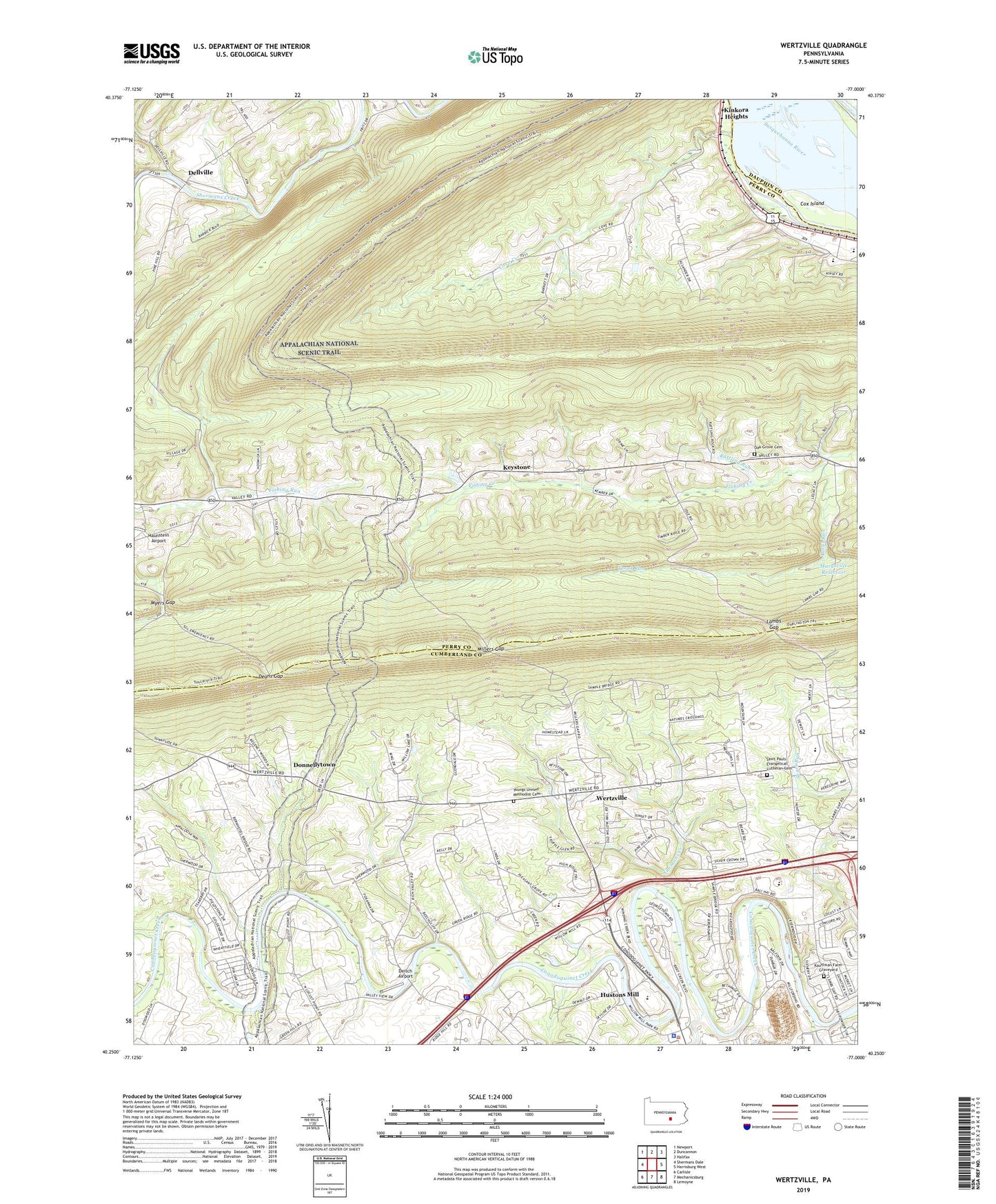 Wertzville Pennsylvania US Topo Map Image
