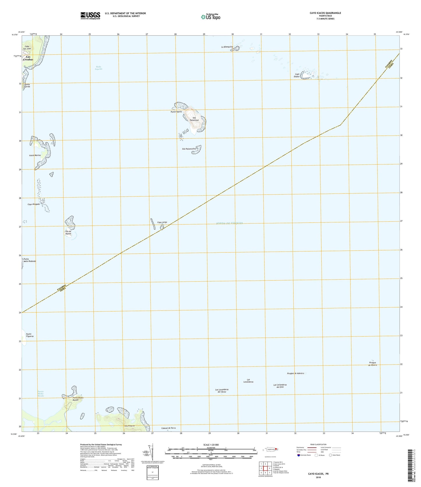 Cayo Icacos Puerto Rico US Topo Map Image