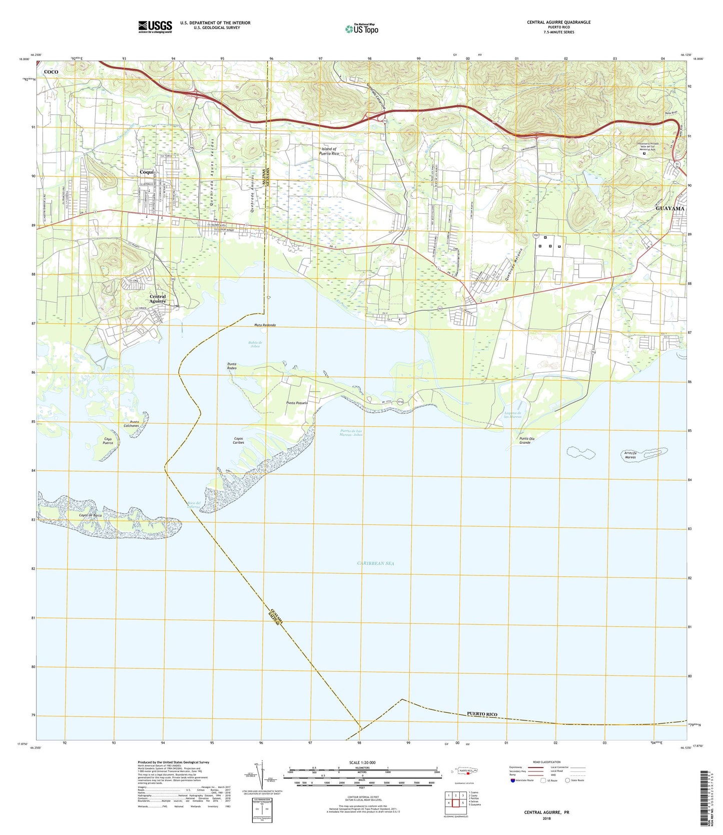Central Aguirre Puerto Rico US Topo Map Image