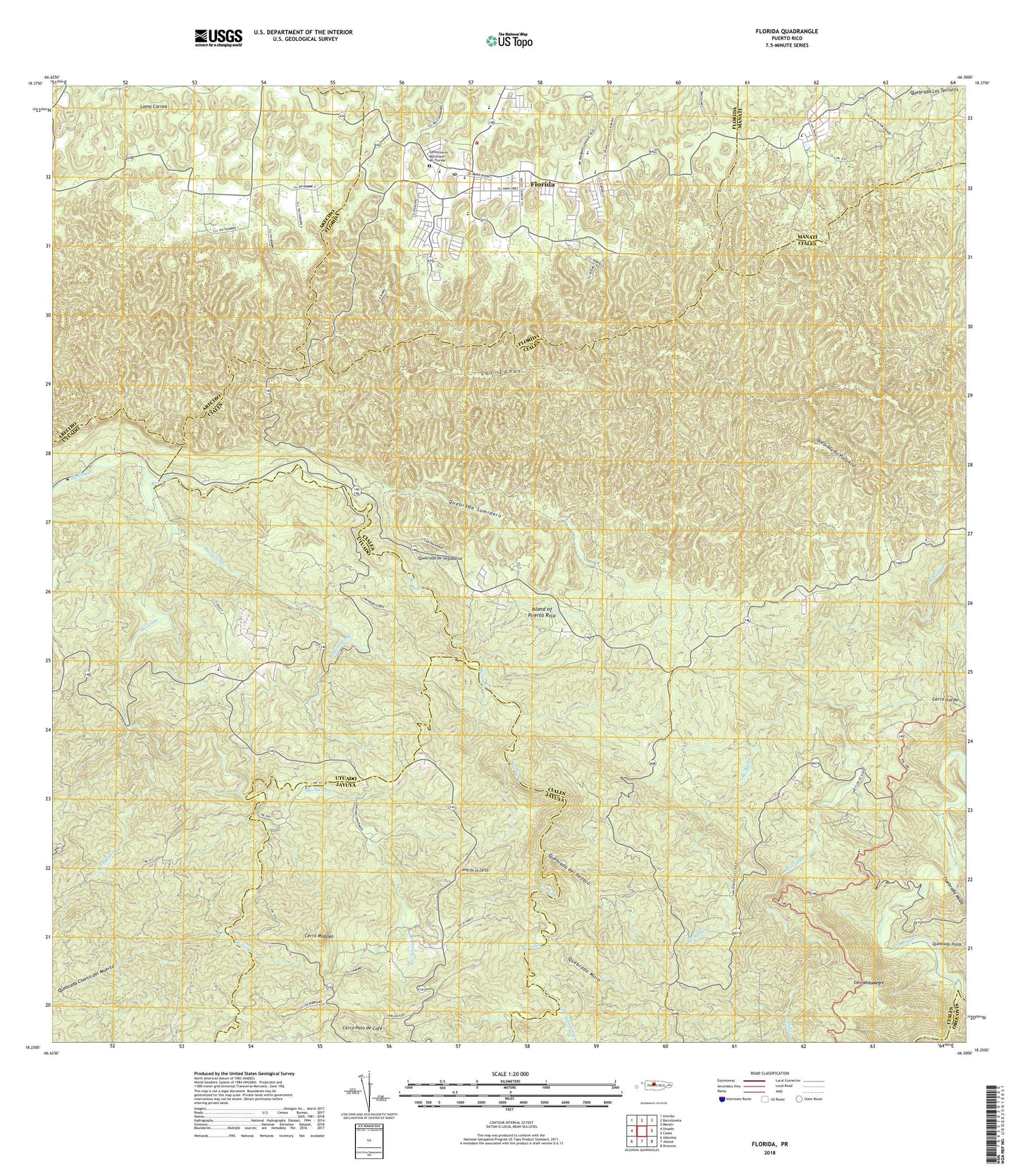 Florida Puerto Rico US Topo Map Image
