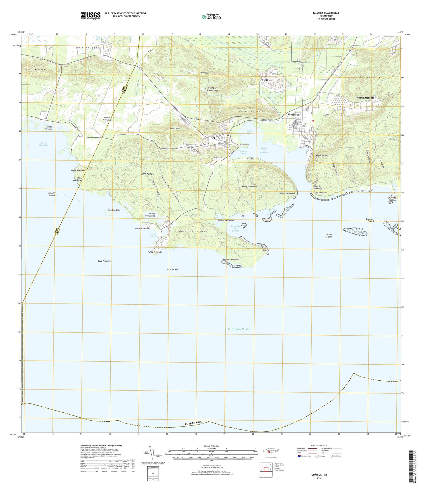 Guanica Puerto Rico US Topo Map Image
