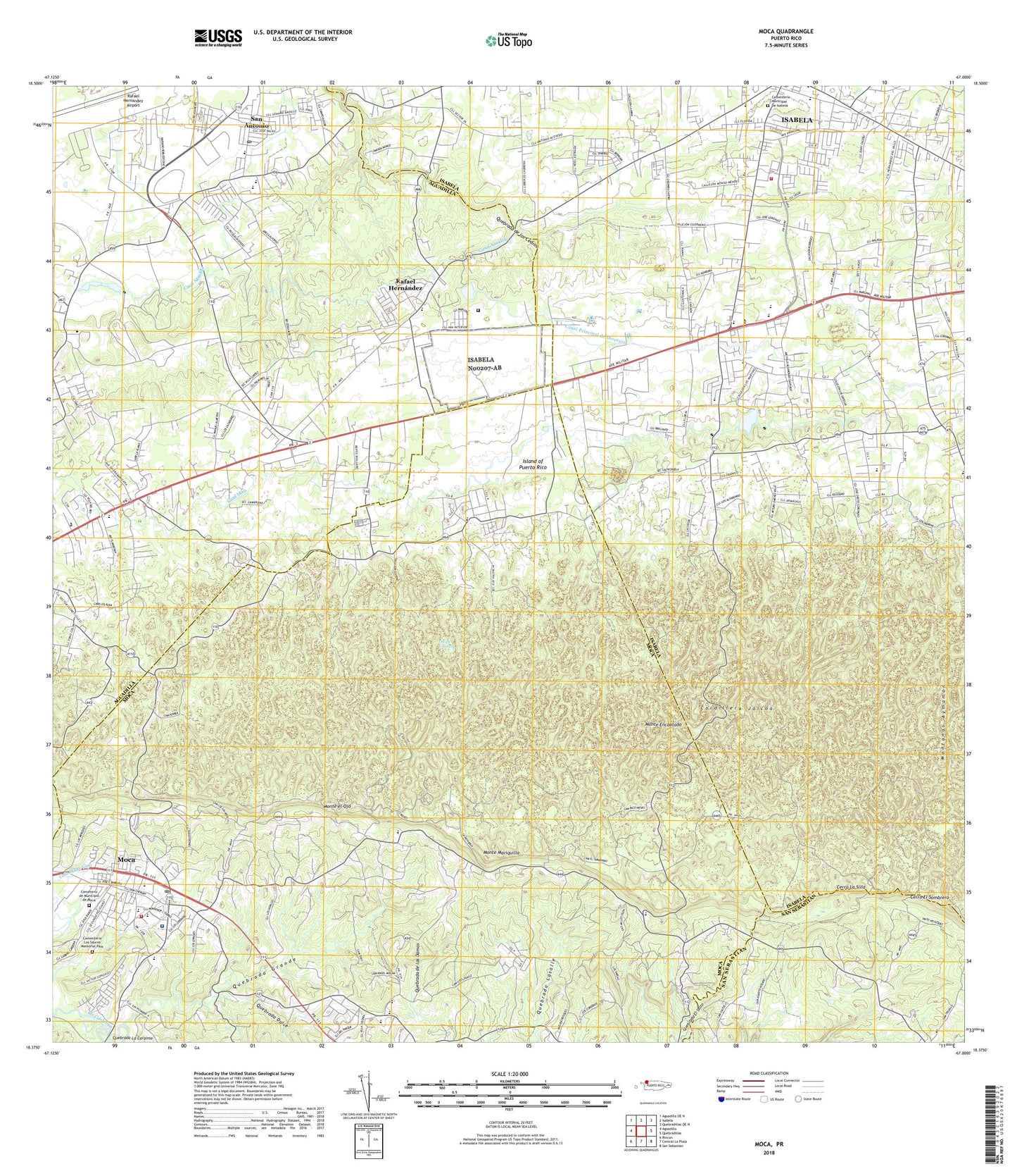 Moca Puerto Rico US Topo Map Image