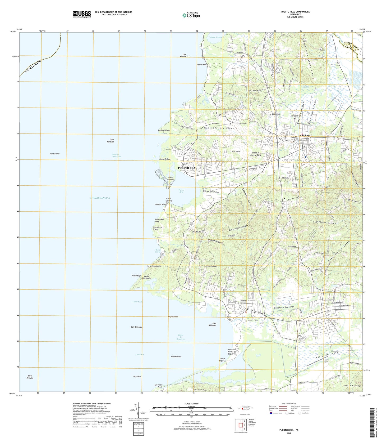 Puerto Real Puerto Rico US Topo Map Image
