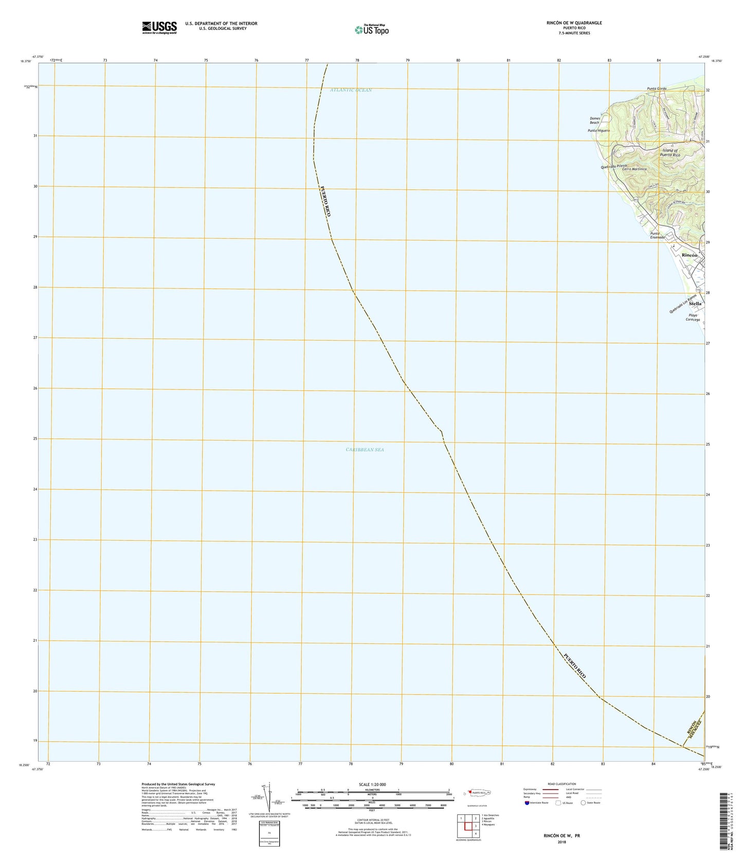Rincon OE W Puerto Rico US Topo Map Image