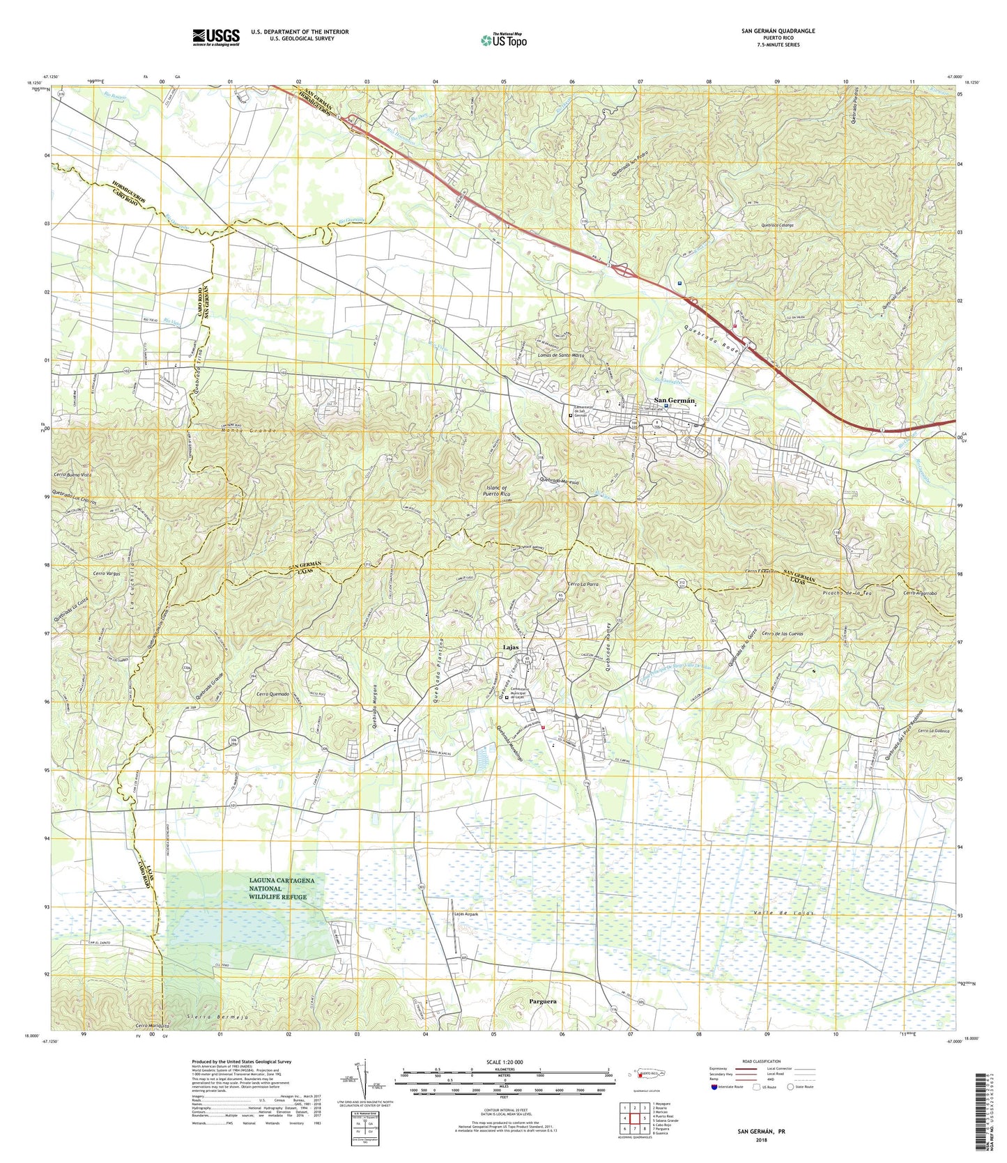 San German Puerto Rico US Topo Map Image