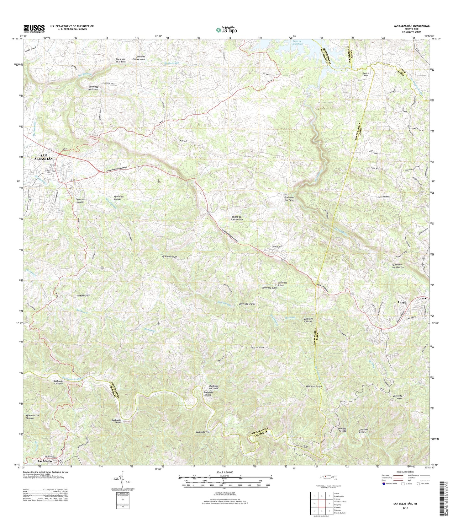 San Sebastian Puerto Rico US Topo Map Image