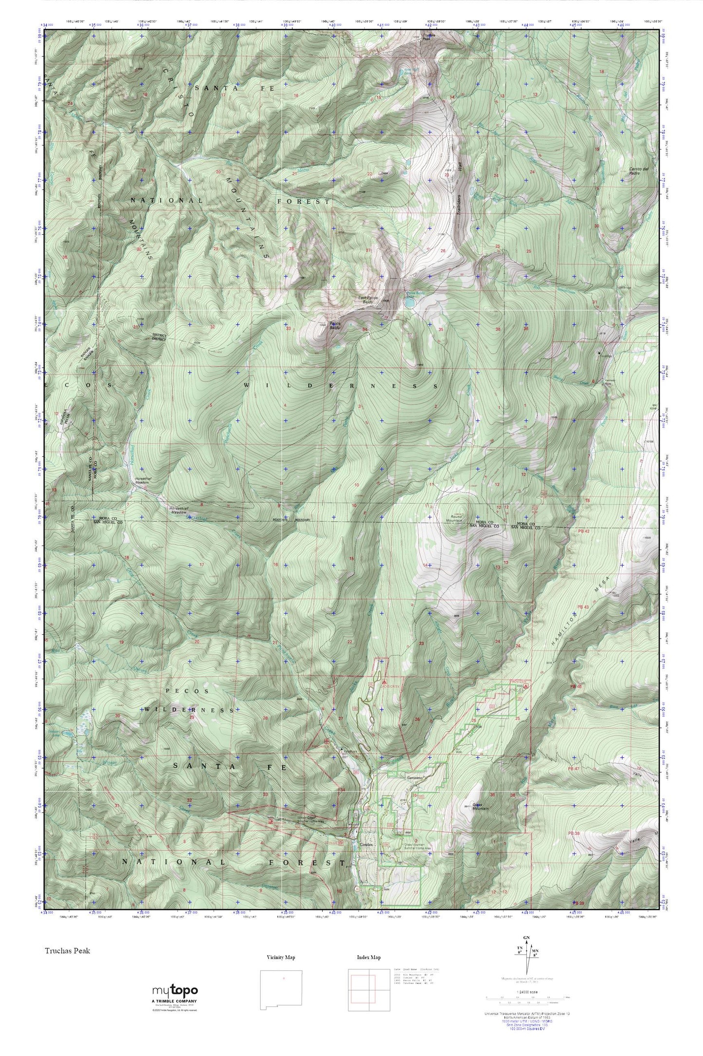 Pecos Wilderness MyTopo Explorer Series Map Image