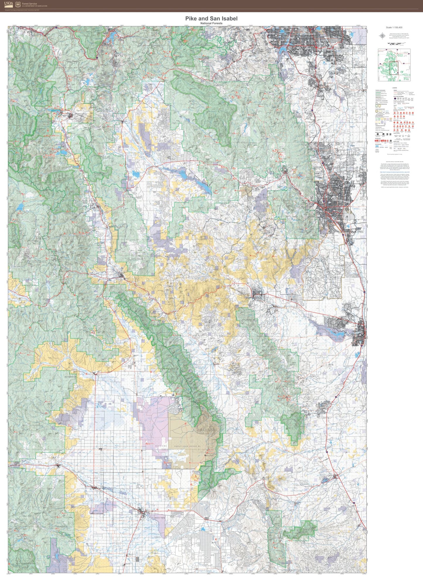 Pike and San Isabel National Forests Map