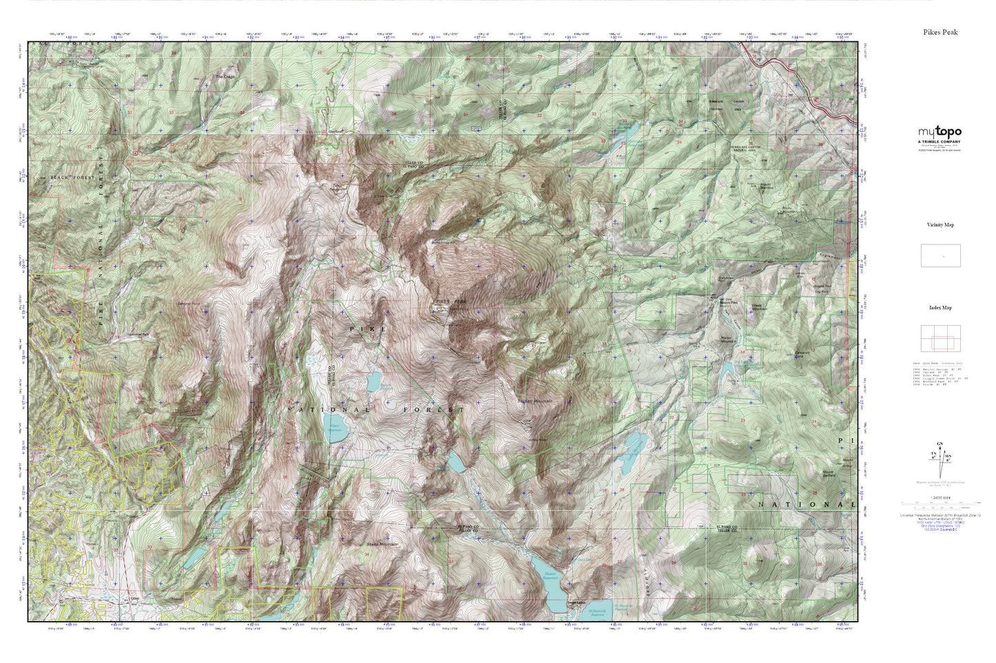 Pikes Peak MyTopo Explorer Series Map Image