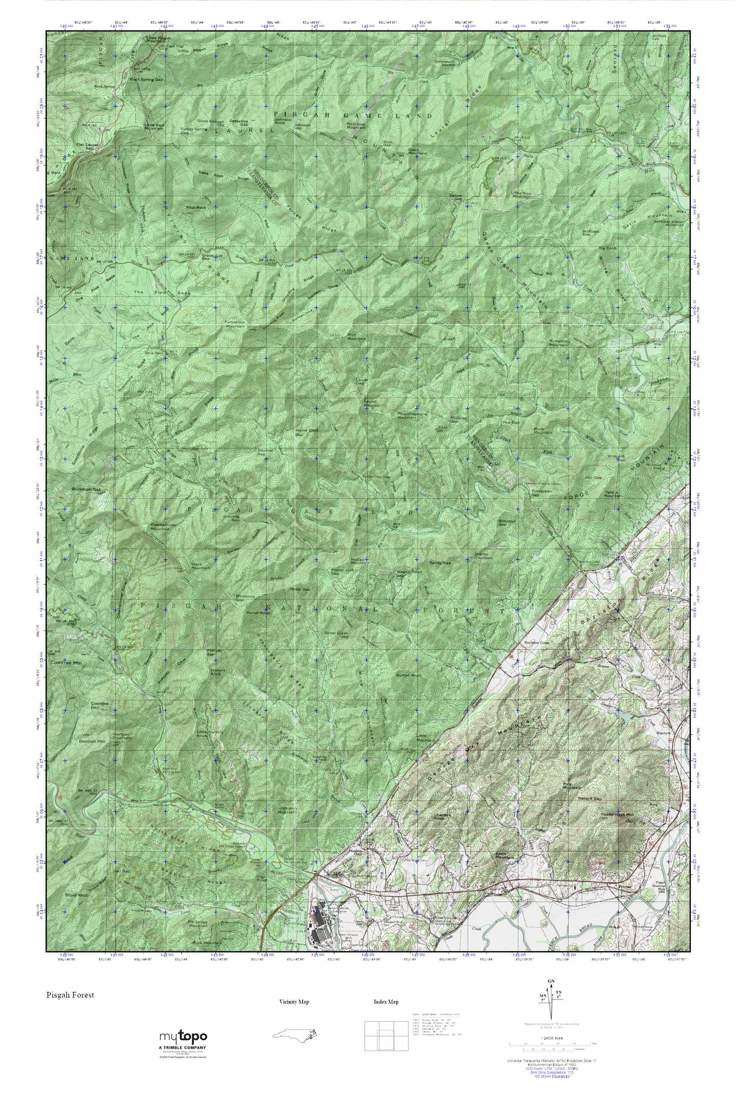Pisgah Forest MyTopo Explorer Series Map Image