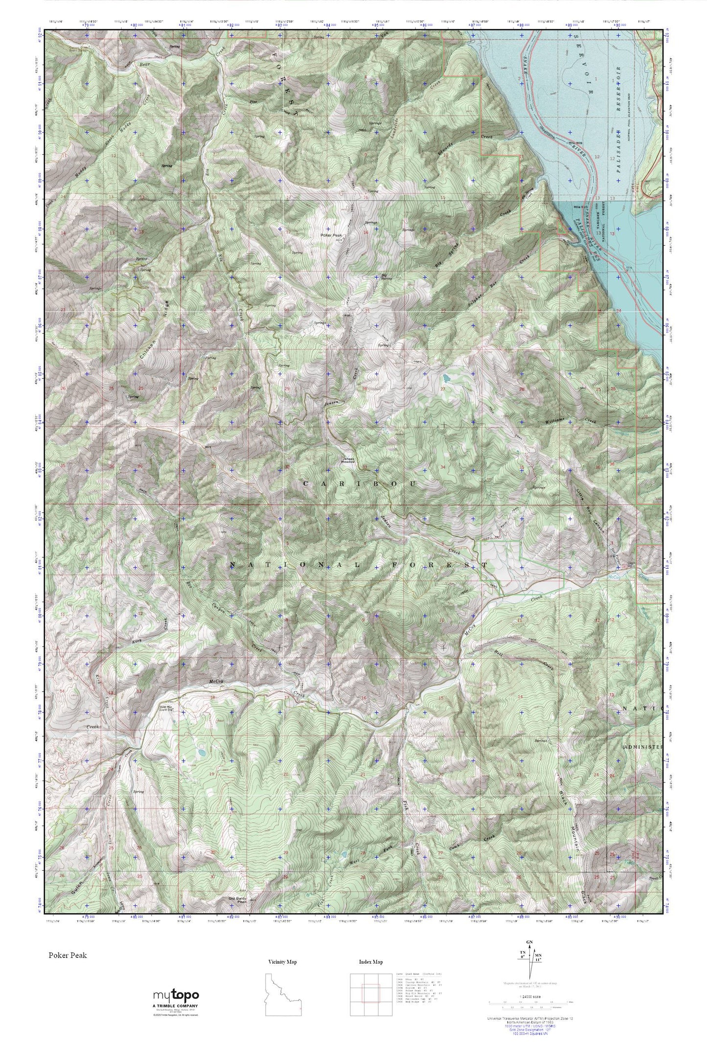 Poker Peak MyTopo Explorer Series Map Image