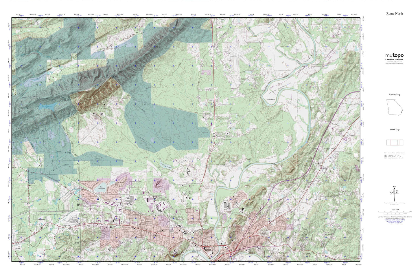 Rome North MyTopo Explorer Series Map Image
