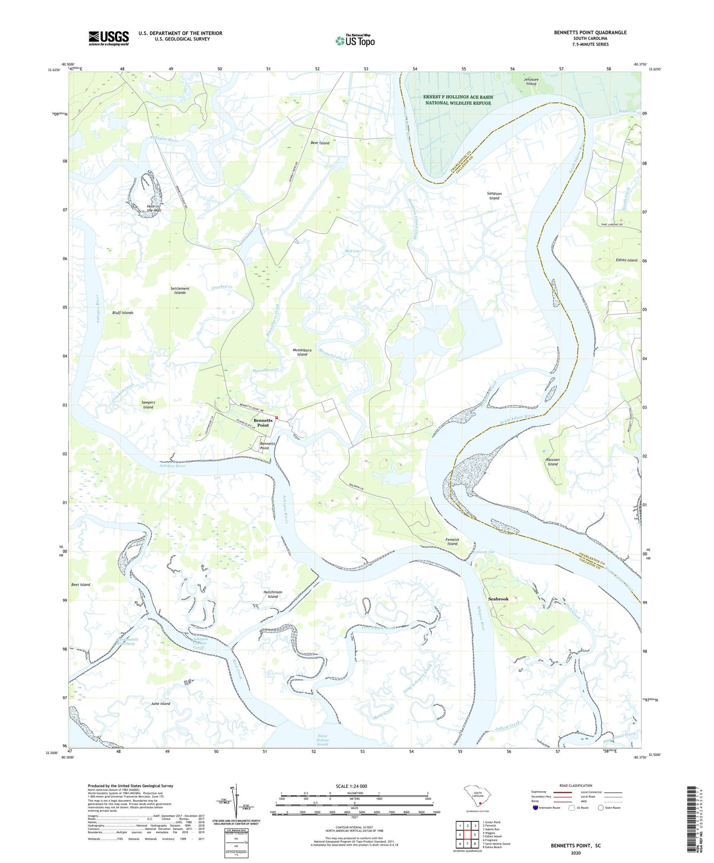 Bennetts Point South Carolina US Topo Map Image