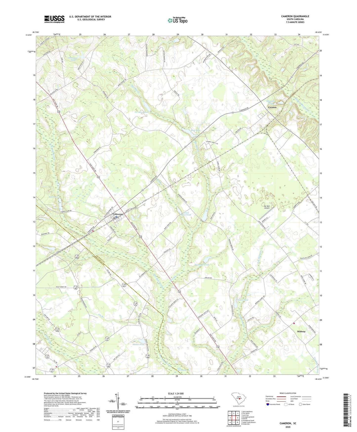 Cameron South Carolina US Topo Map Image