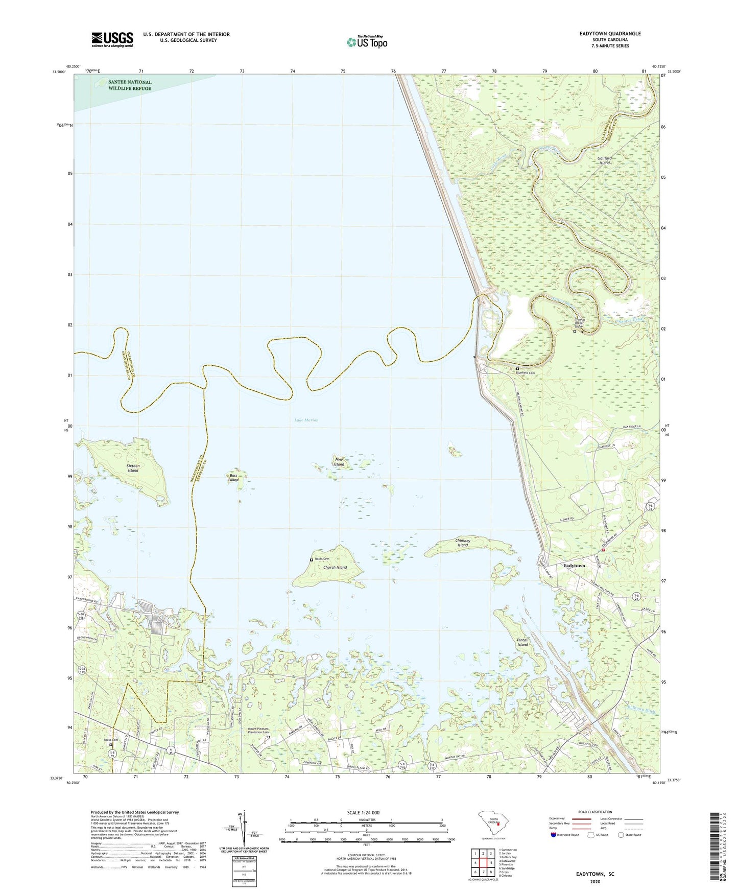 Eadytown South Carolina US Topo Map Image
