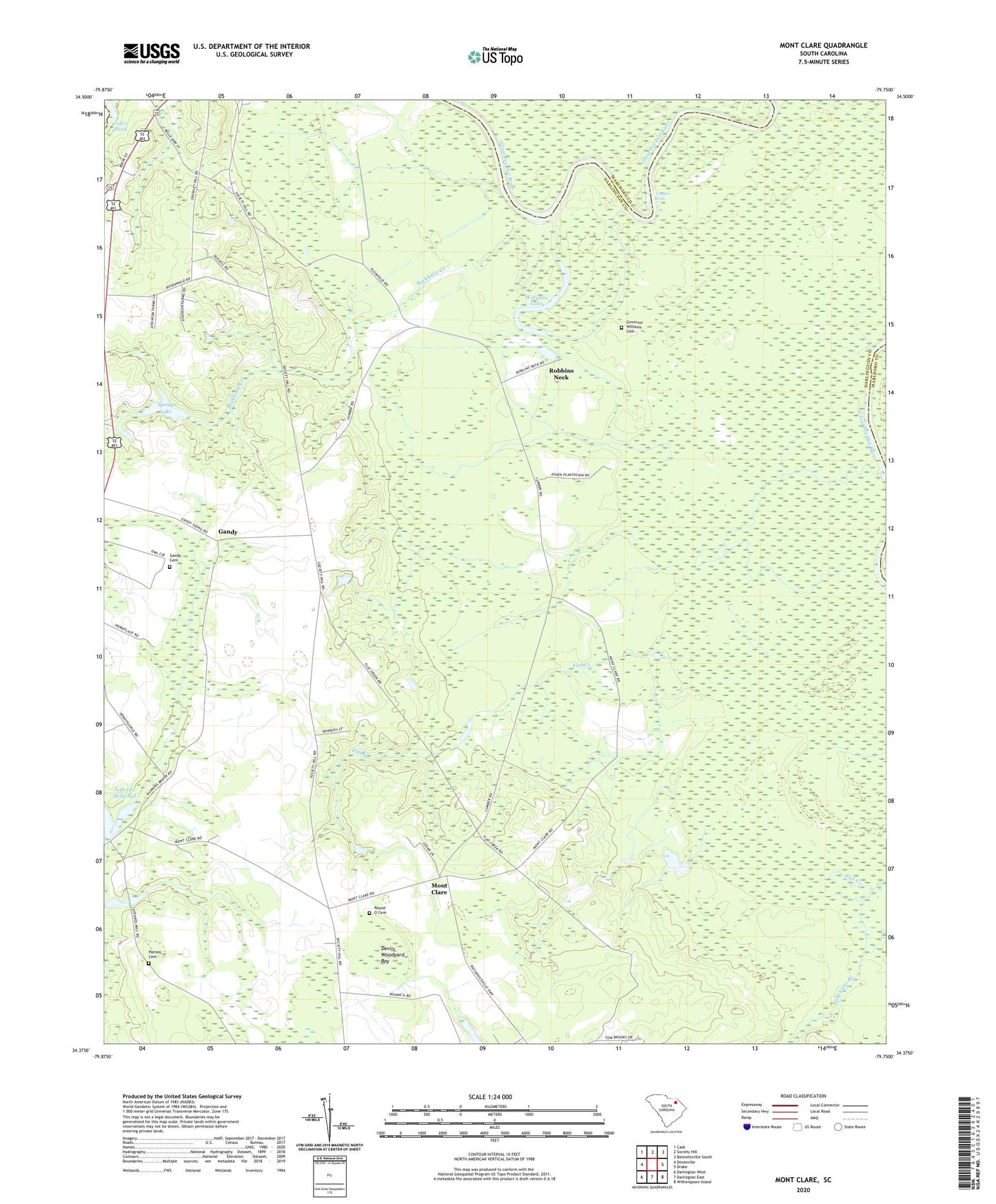 Mont Clare South Carolina US Topo Map Image
