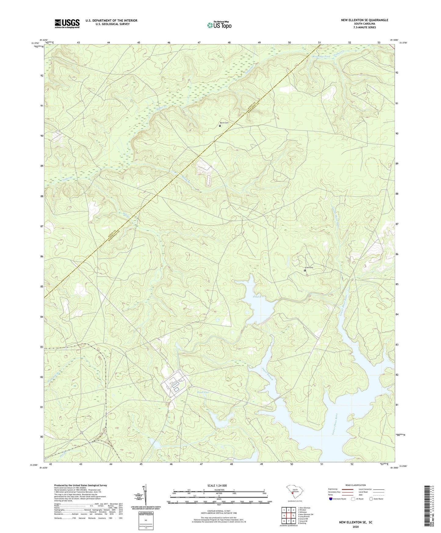 New Ellenton SE South Carolina US Topo Map Image