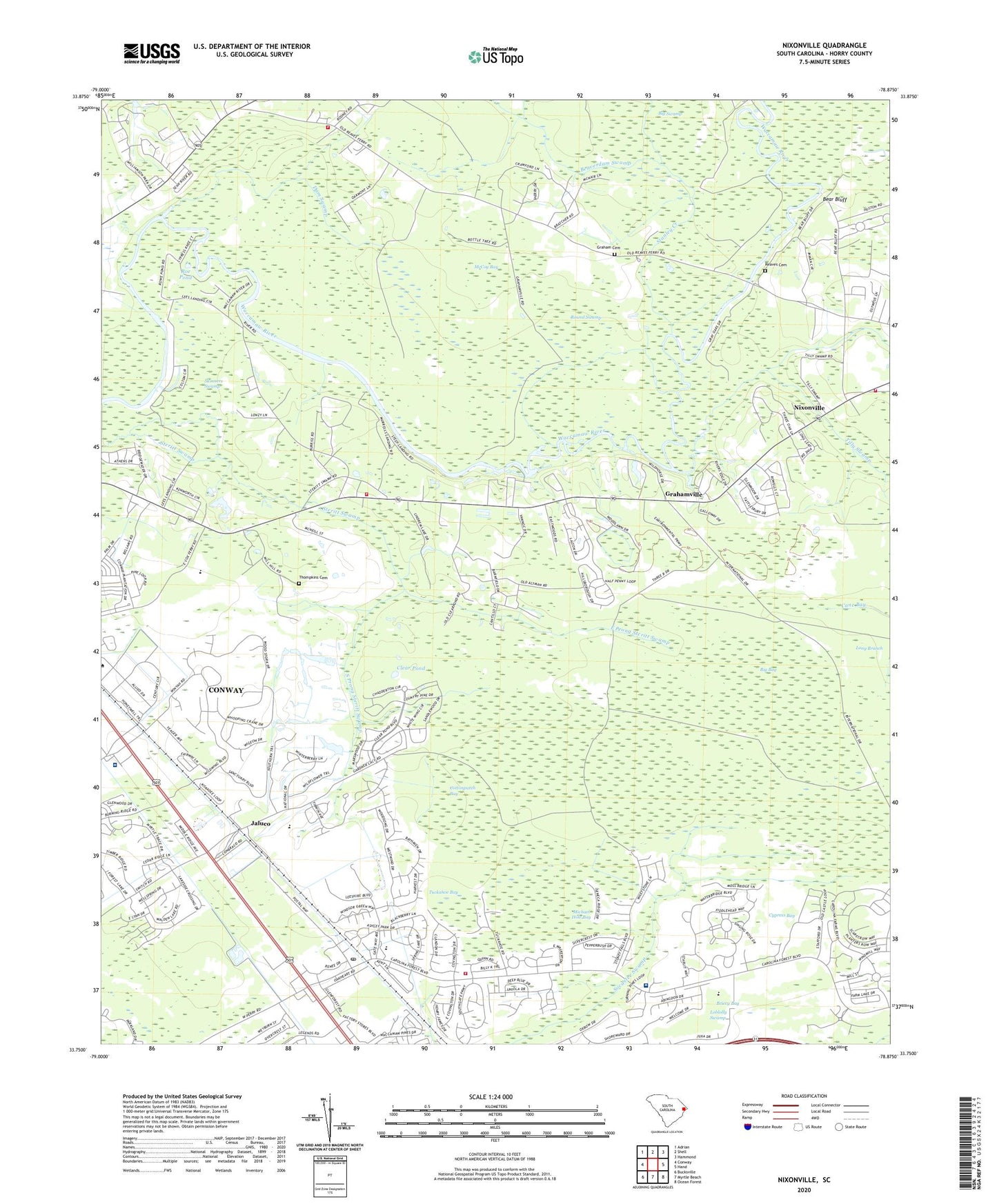 Nixonville South Carolina US Topo Map Image