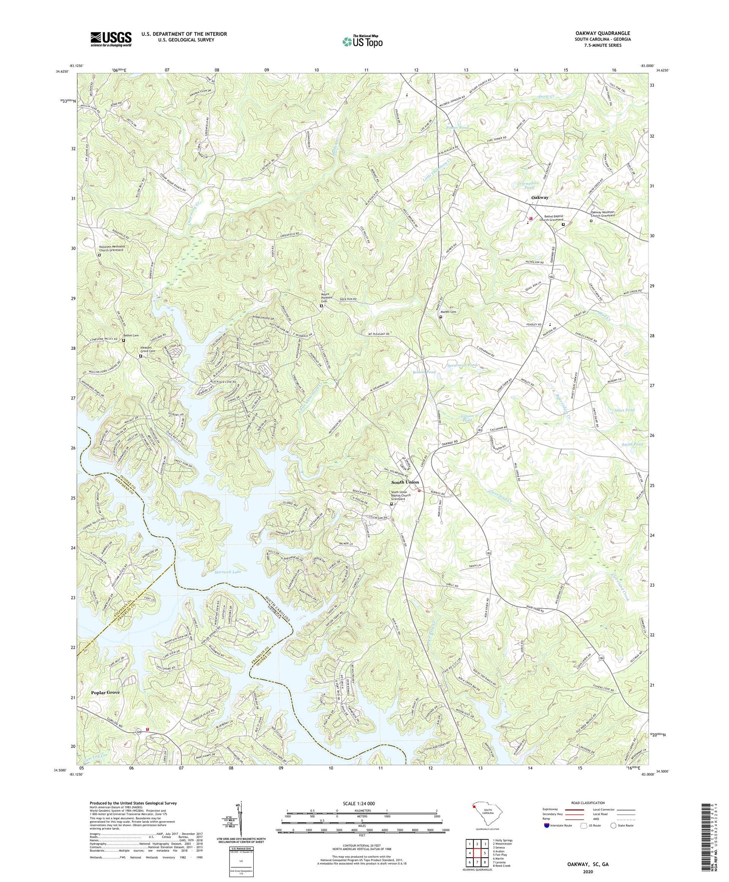 Oakway South Carolina US Topo Map Image