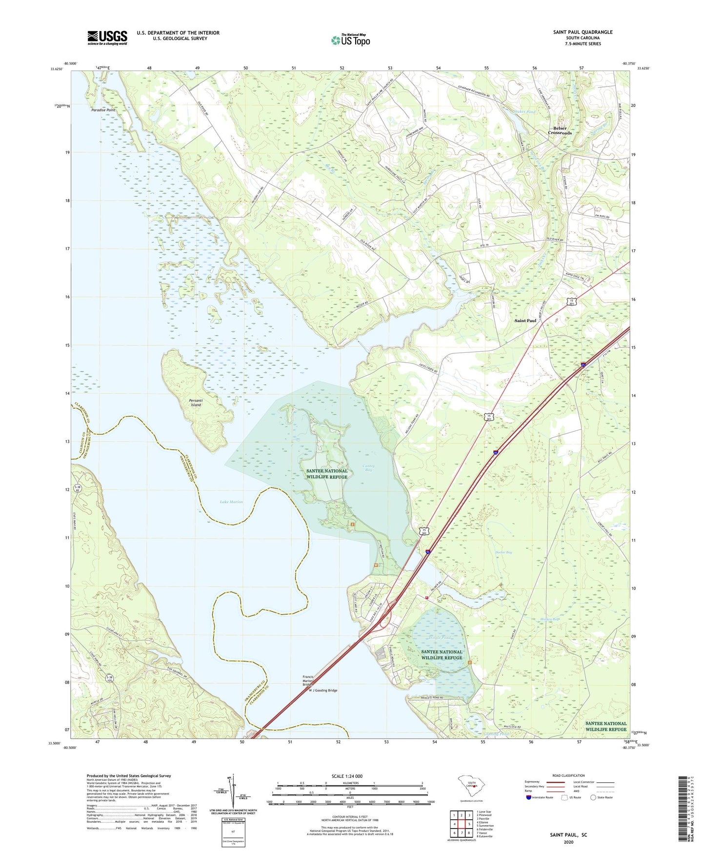 Saint Paul South Carolina US Topo Map Image