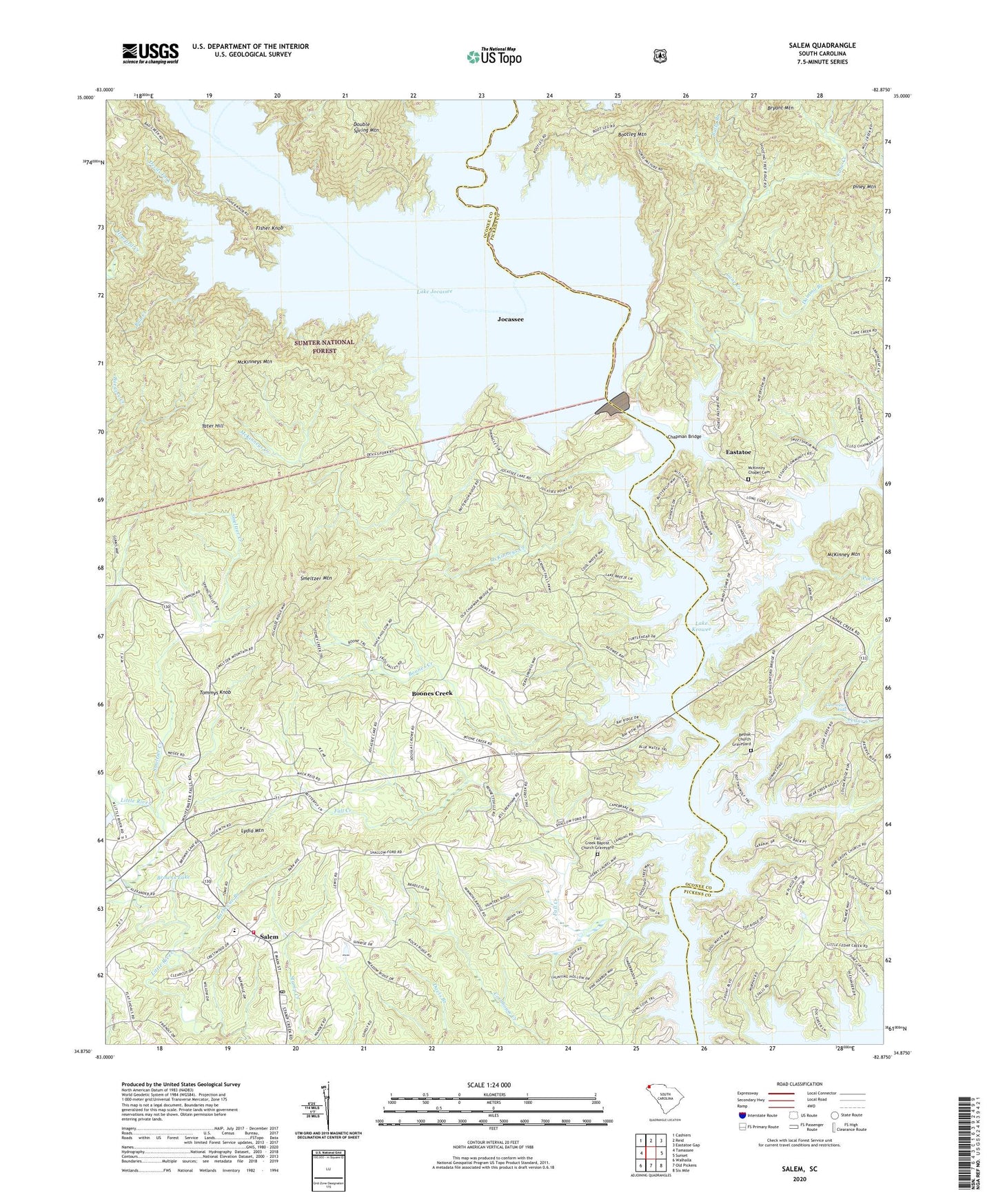 Salem South Carolina US Topo Map Image