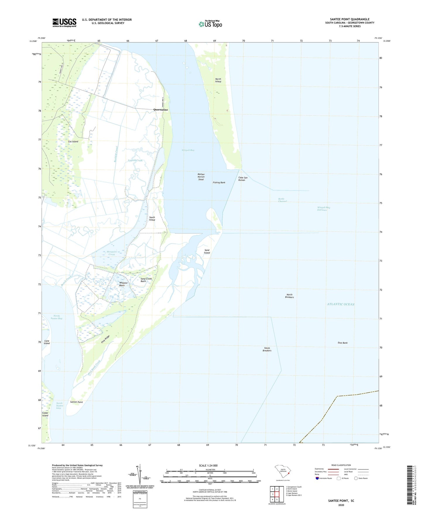 Santee Point South Carolina US Topo Map Image