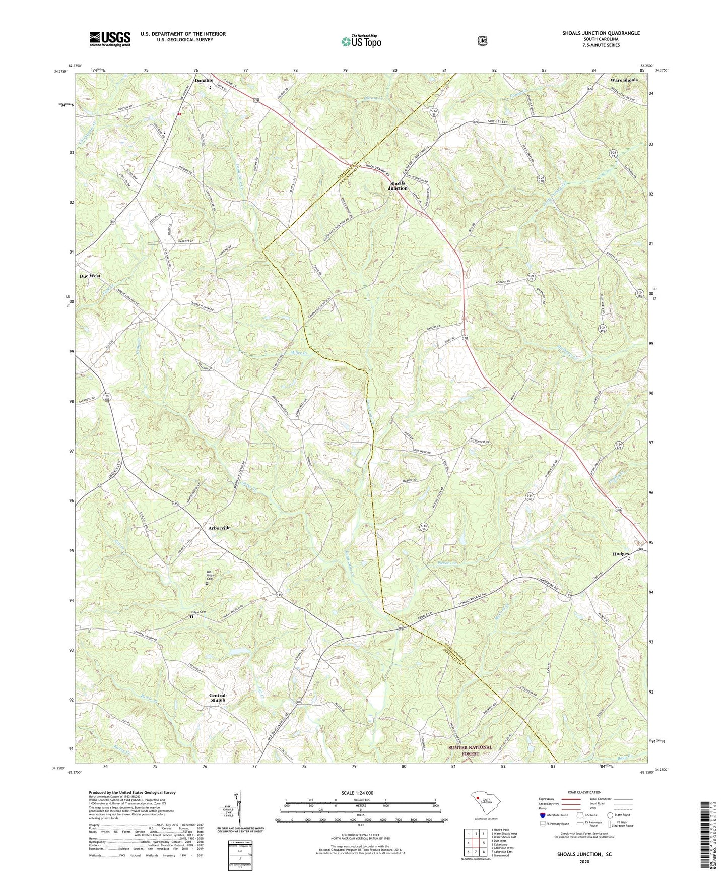 Shoals Junction South Carolina US Topo Map Image