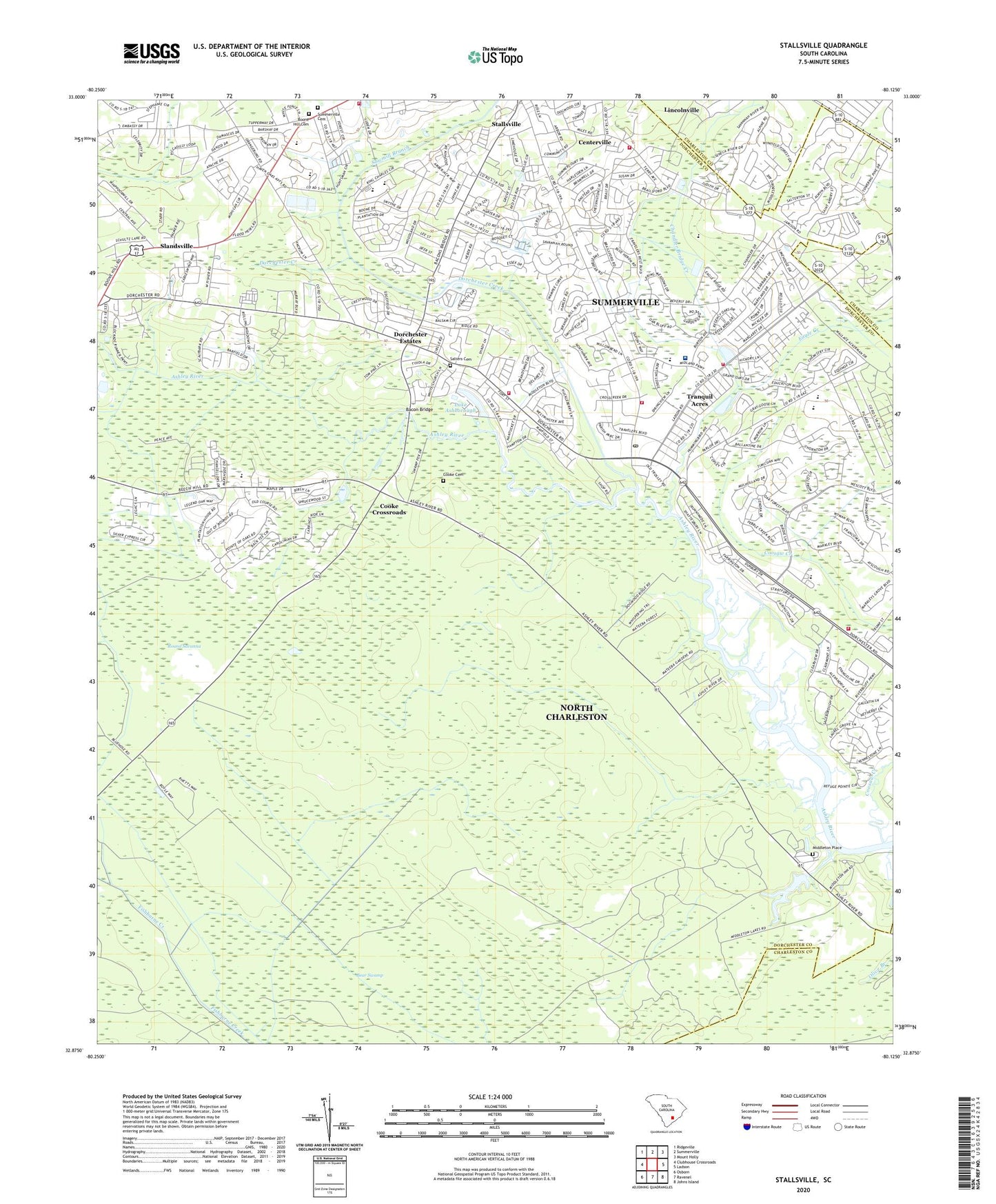 Stallsville South Carolina US Topo Map Image