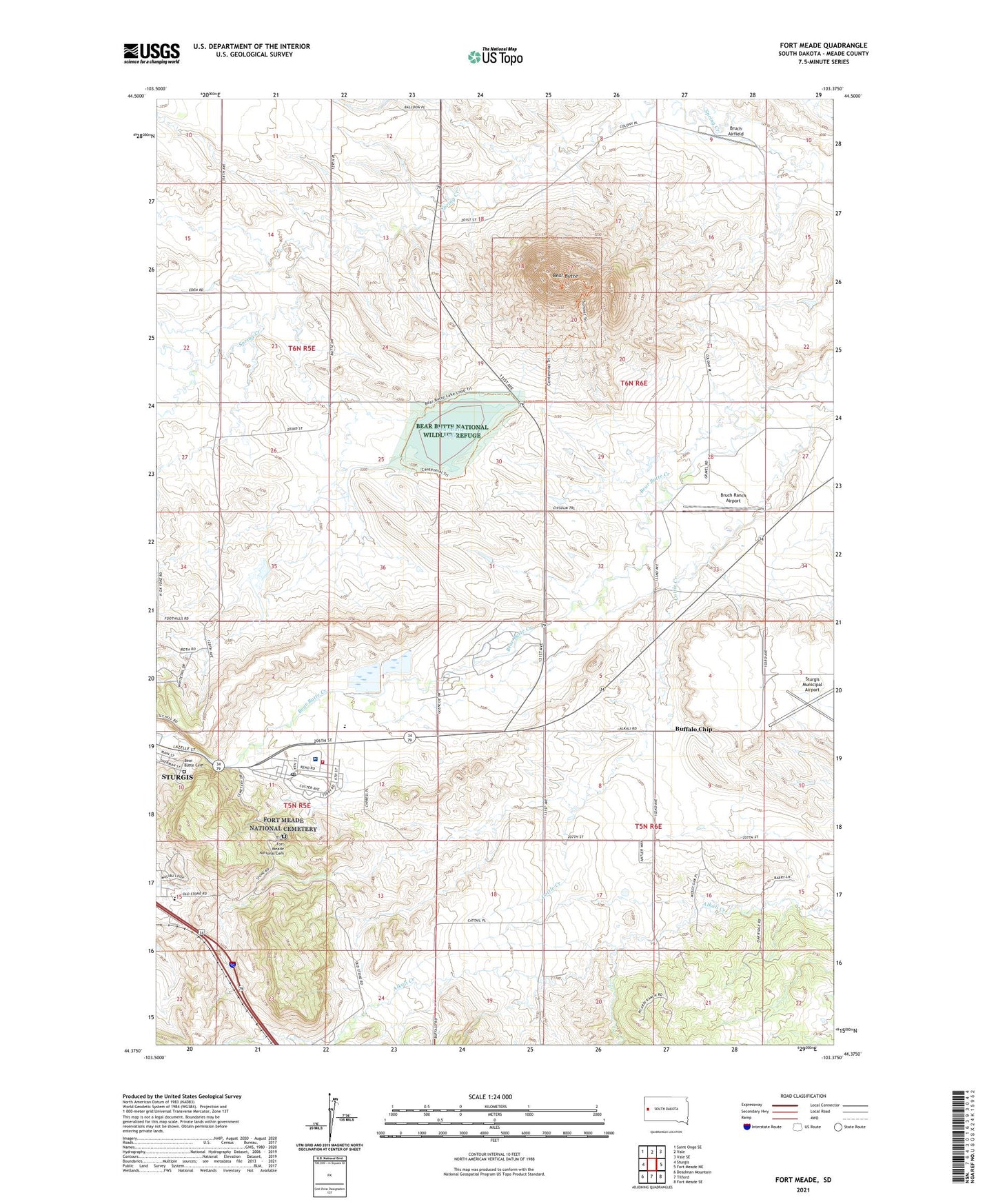 Fort Meade South Dakota US Topo Map Image