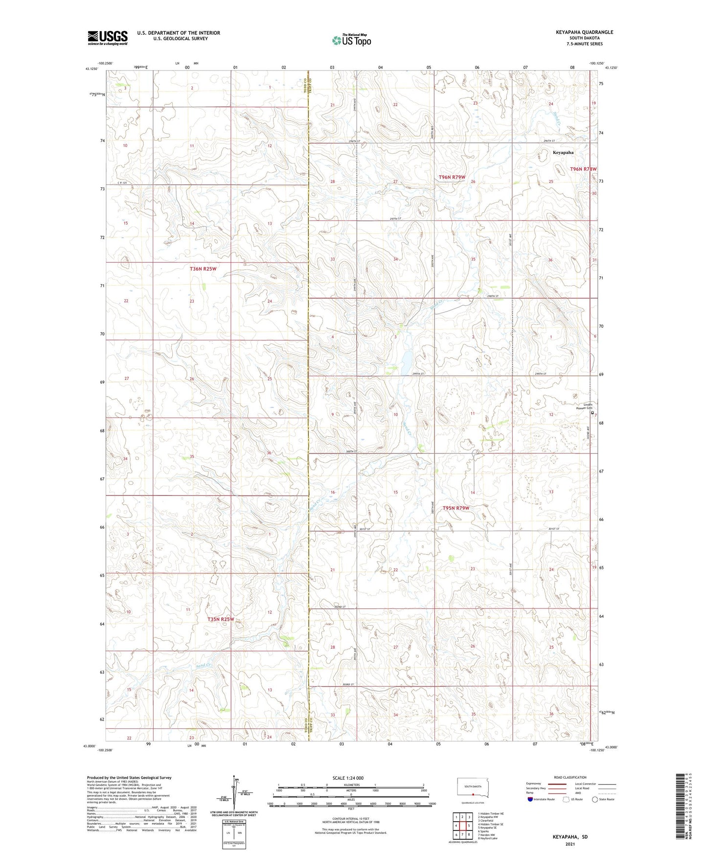 Keyapaha South Dakota US Topo Map Image