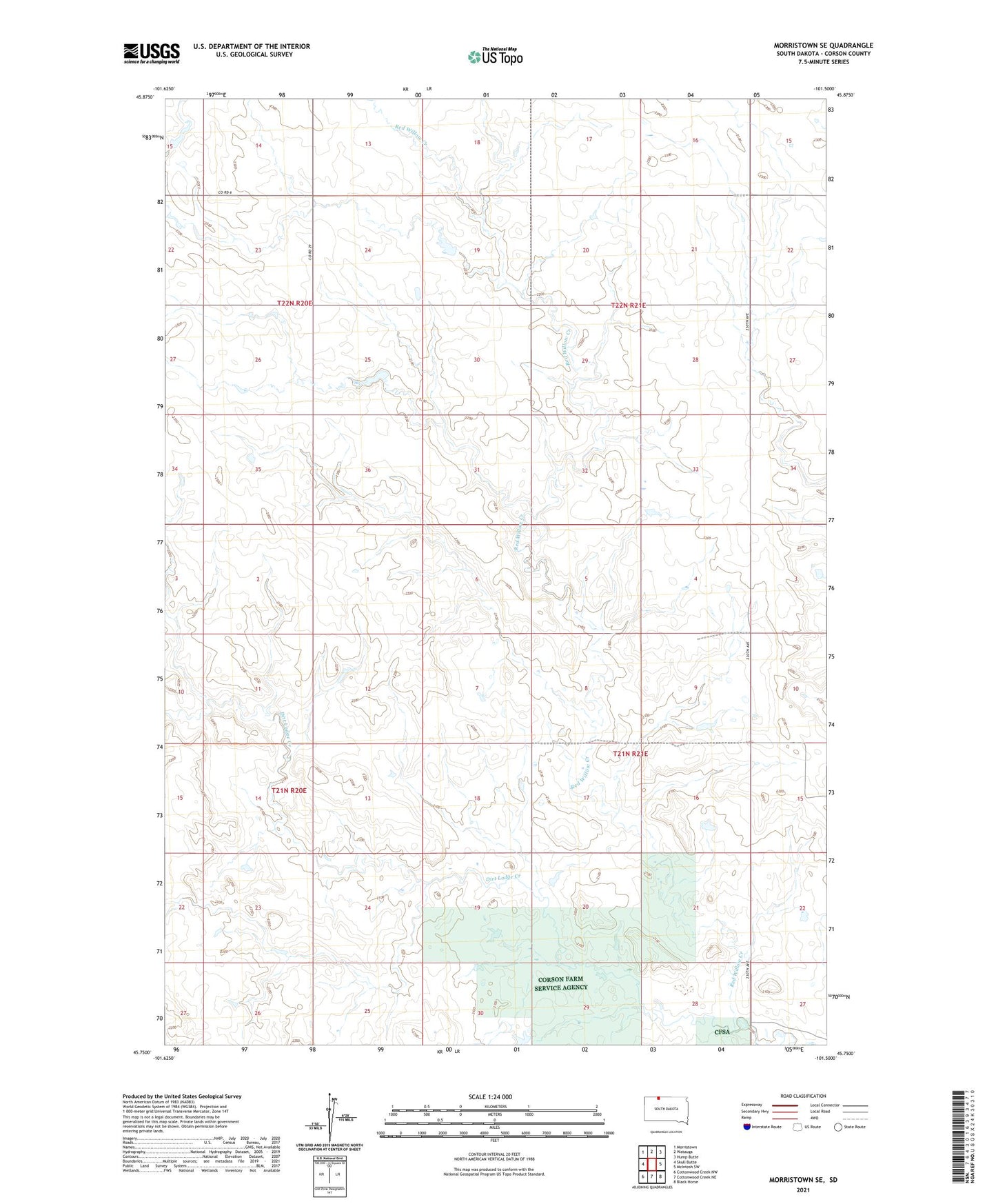 Morristown SE South Dakota US Topo Map Image