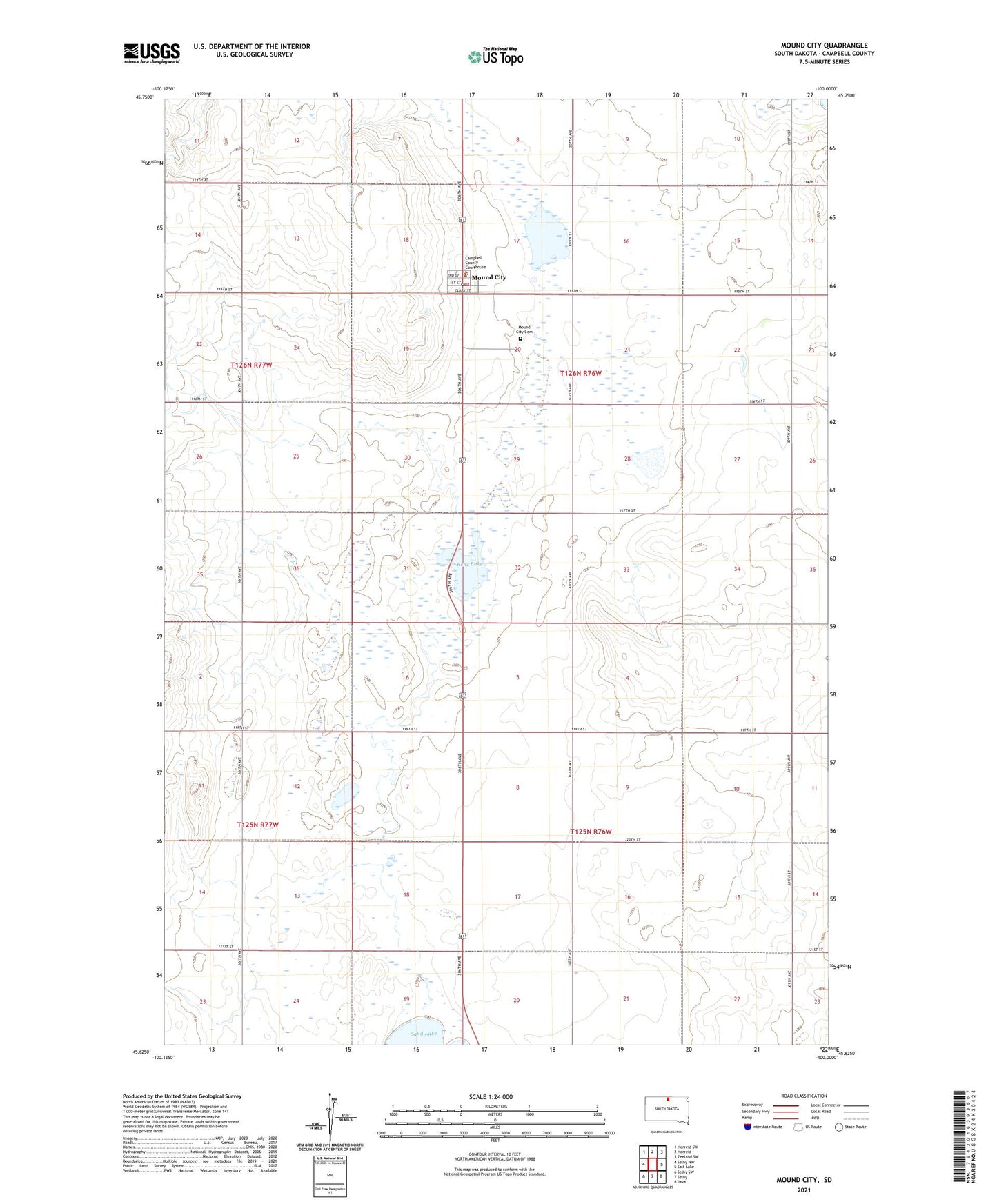 Mound City South Dakota US Topo Map Image