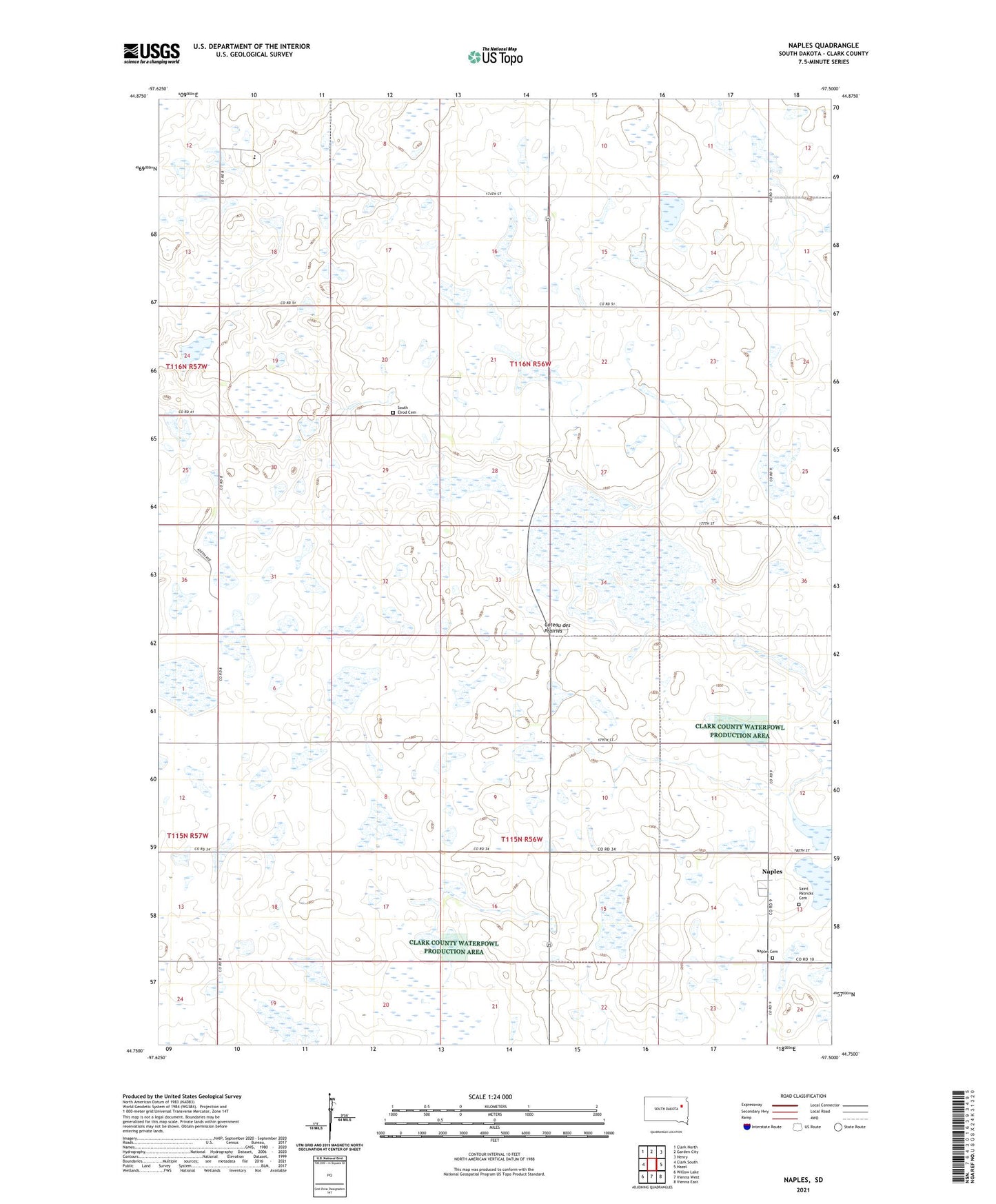 Naples South Dakota US Topo Map Image