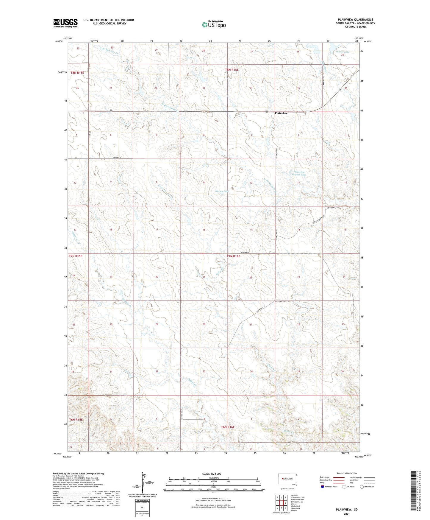 Plainview South Dakota US Topo Map Image