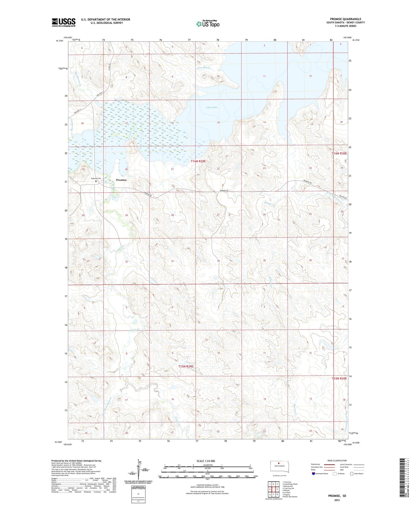 Promise South Dakota US Topo Map Image