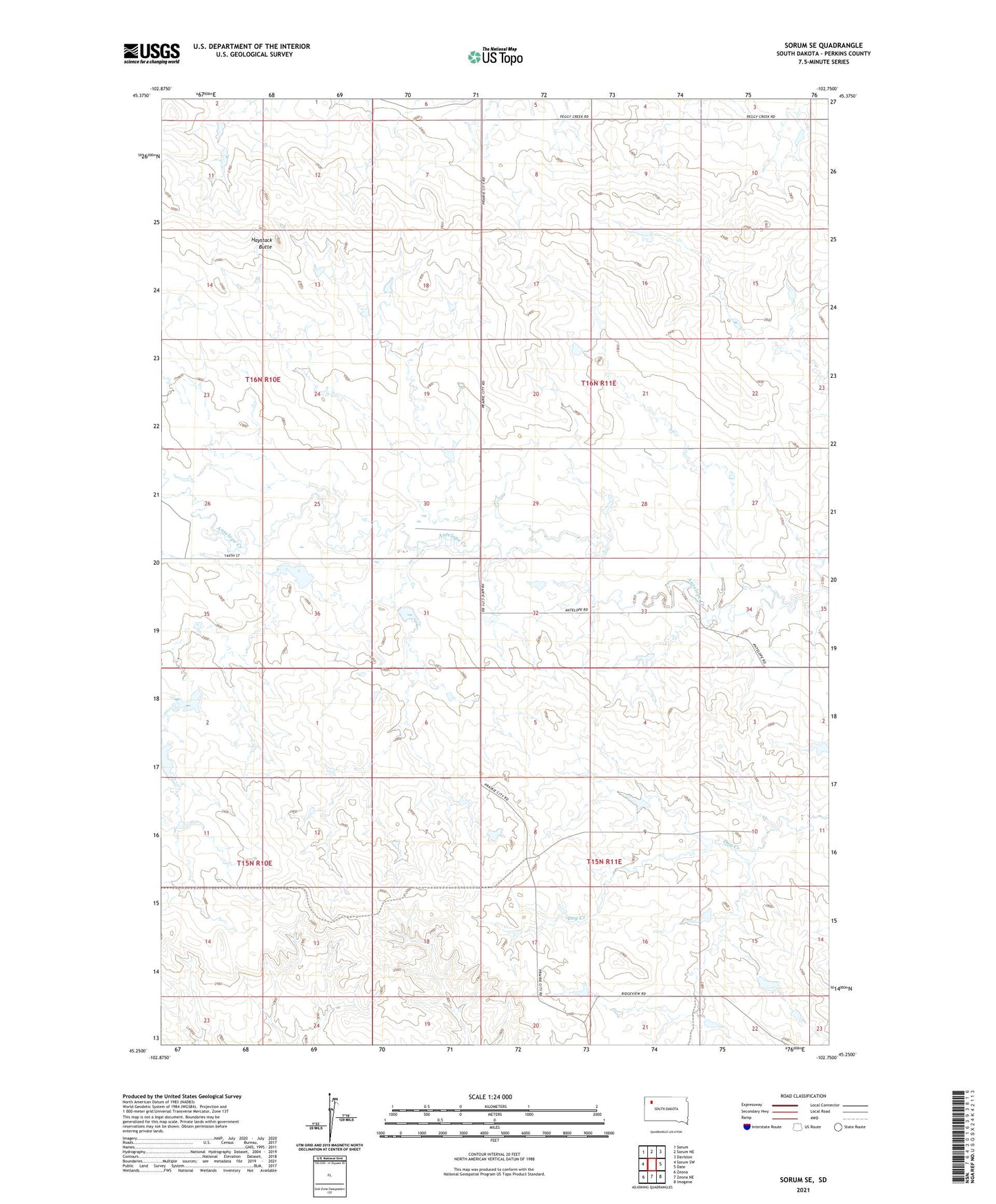 Sorum SE South Dakota US Topo Map Image